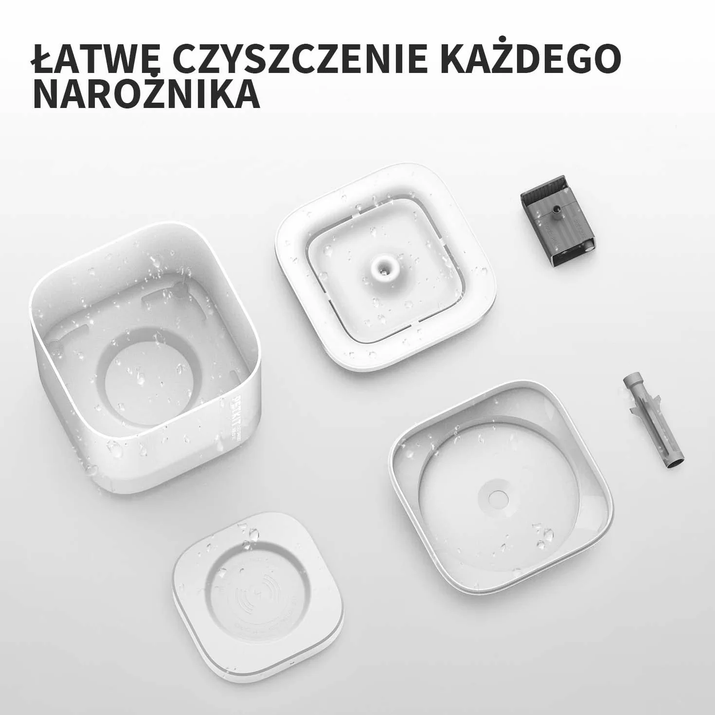 Petkit EVERSWEET Fontanna dla Kota i Psa, Bezprzewodowa Pompa Wodna, 1,85L, Inteligentne Światło LED, 25db Niezwykle Cichy