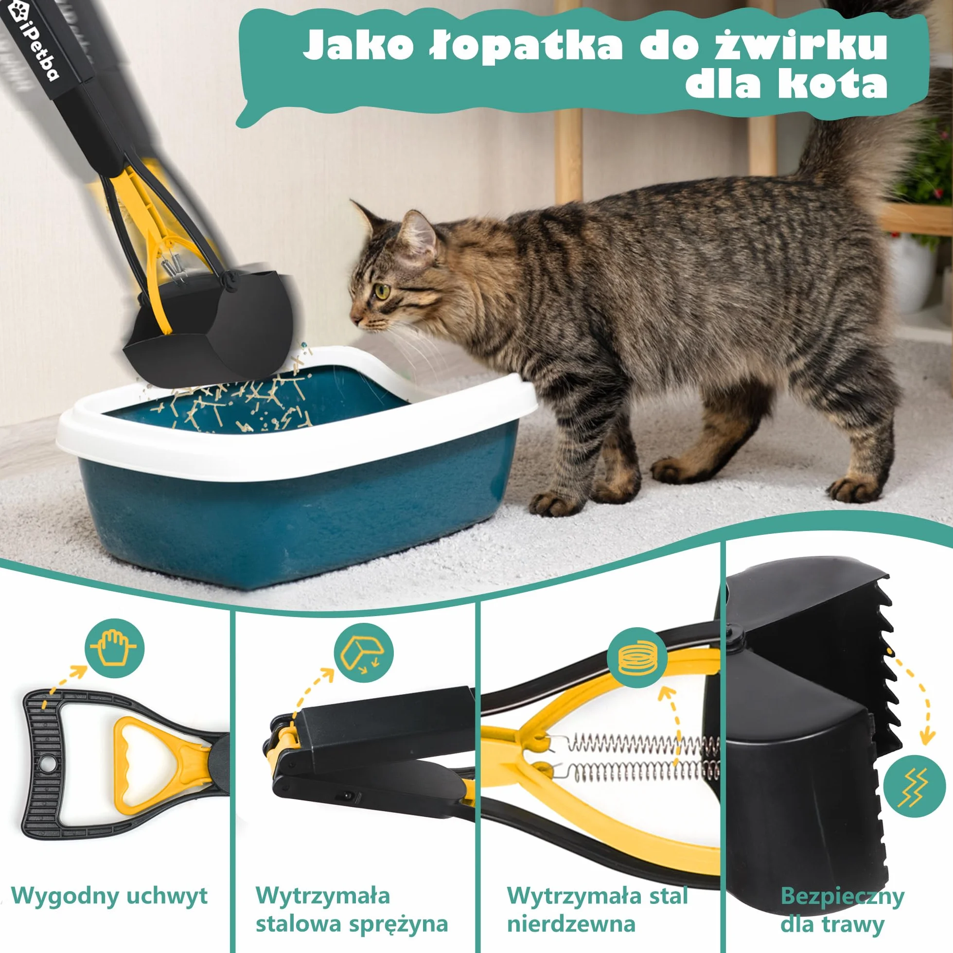 Zabawka dla Psa Długi Uchwyt 80 cm Ochrona Kręgosłupa Żółty