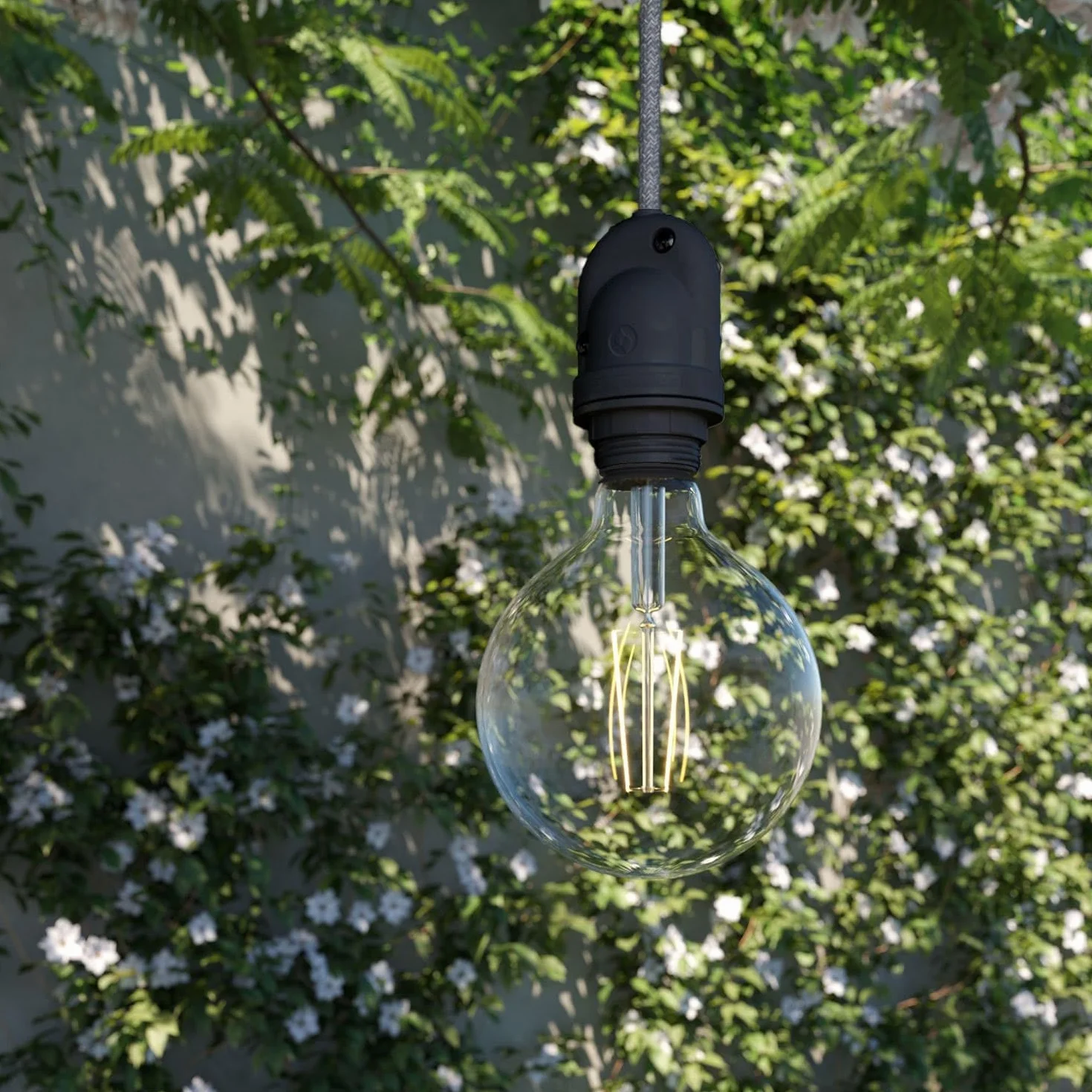 creative kable EIVA, pierwszy zewnętrzny uchwyt lampy E27 IP65, który można podłączyć na świecie - Czarny