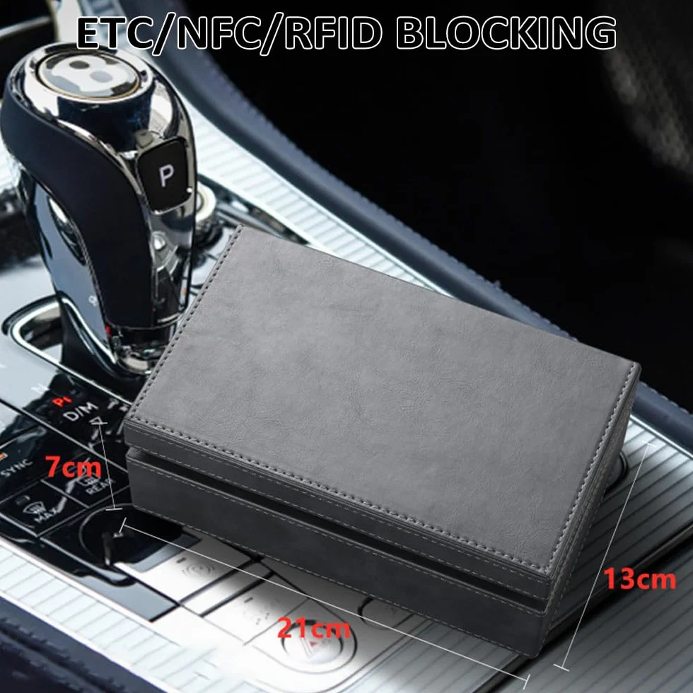 Faraday Box kluczyk samochodowy skórzana skrzynka z ochroną przed promieniowaniem ETC NFC RFID blokada sygnału