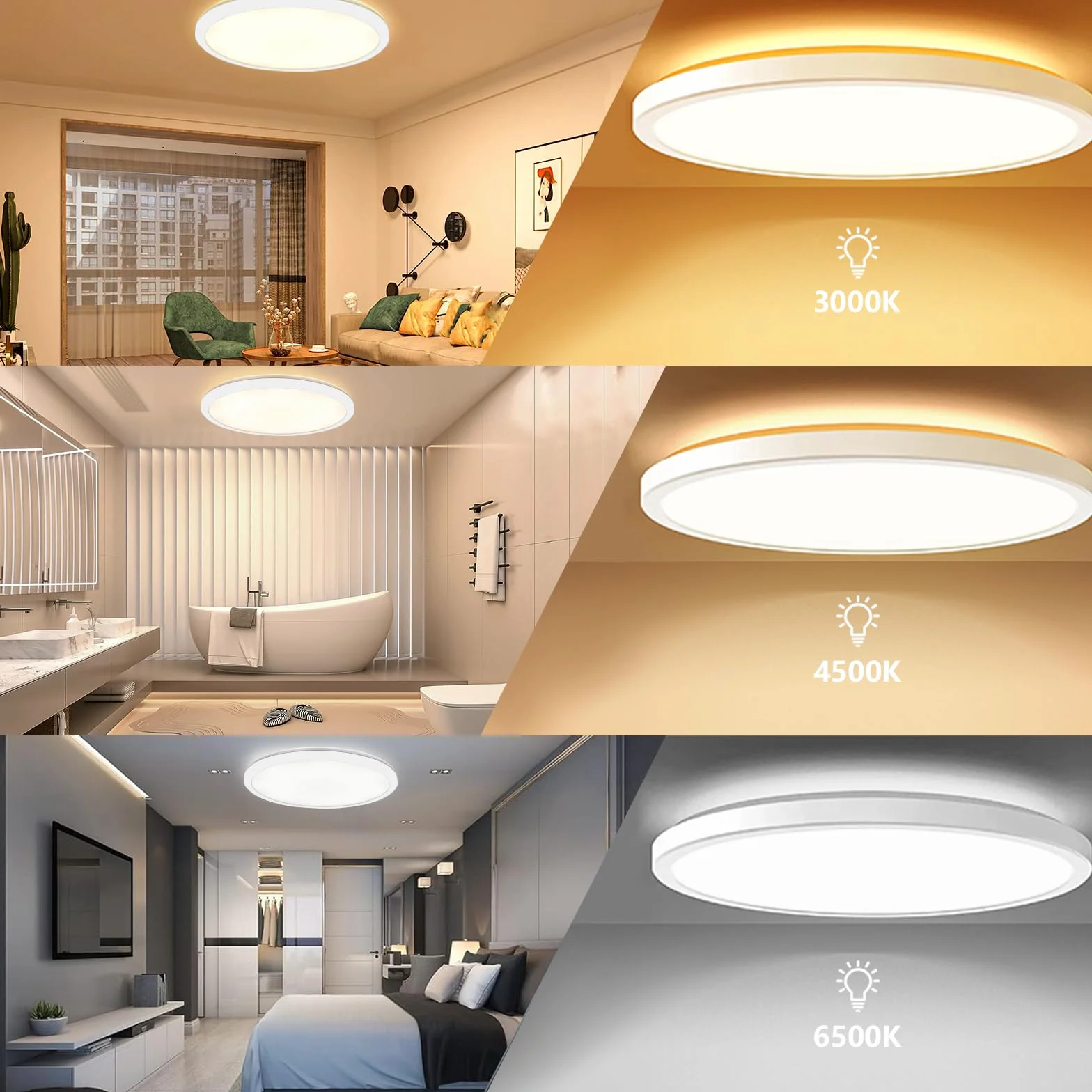 Lampa Sufitowa LED 24W 2642LM z Pilotem Dimmable 3000K-6500K Φ30cm