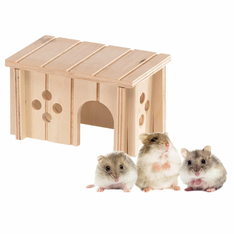 Ferplast SIN 4641 domek dla chomika z płaskim dachem i otworami wentylacyjnymi, zestaw montażowy, 12,5 x 7,5 x wys. 7 cm, SIN 4641