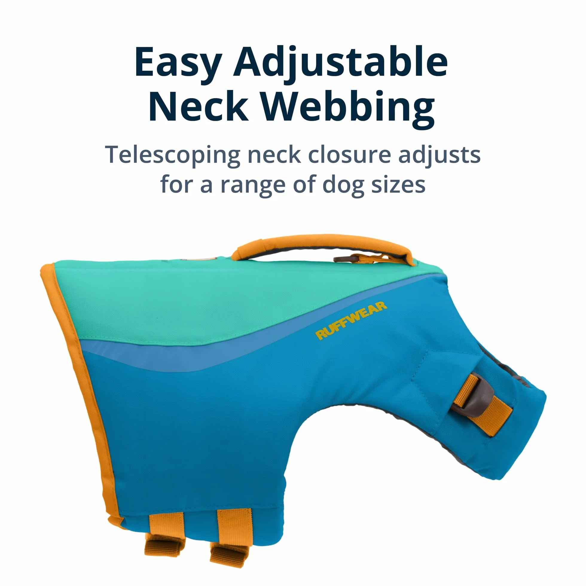 Ruffwear Float Coat kurtka dla psa, wyporność i wyporność, kamizelka dla psa do bezpiecznego pływania, pływania łodzią, sportów wodnych, Blue Dusk, rozmiar XX-S