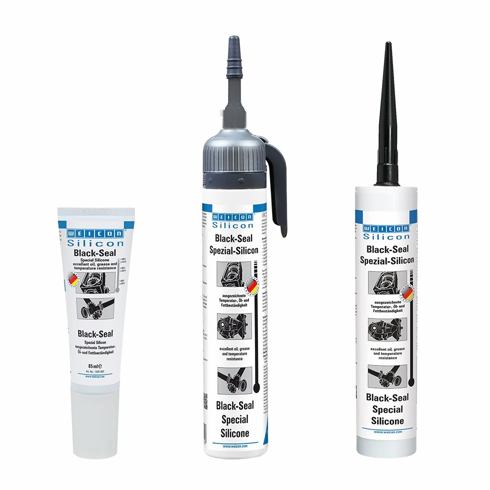 WEICON Black‑Seal 85 ml, wysokotemperaturowy silikon uszczelniający, odporny na oleje i smary, kolor: czarny