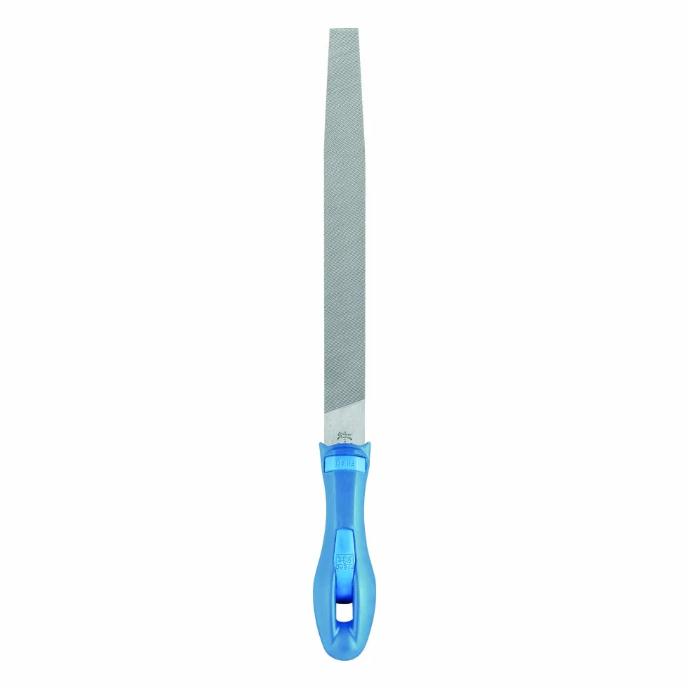 PFERD Pilnik warsztatowy płaski spiczasty, 200 mm, prostokątny pilnik zwężający się, nacięcie krzyżowe H2 z czterech stron, w zestawie ergonomiczny zeszyt do pilników, 11216207 – nadaje się do