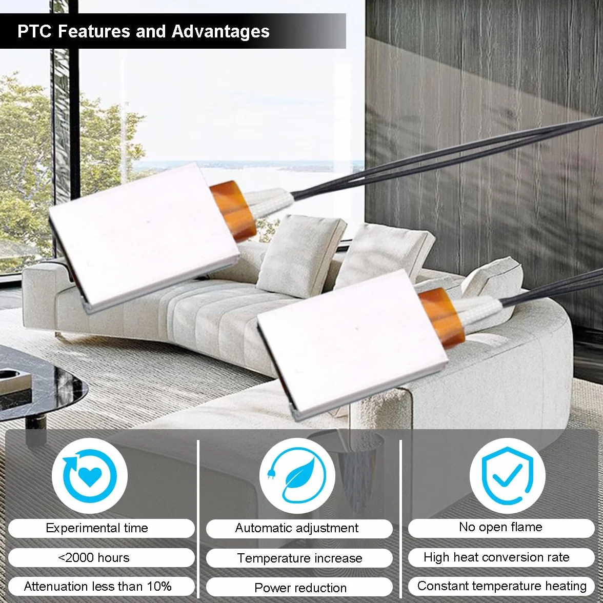 PTC Element Grzejny Płyta Grzejna AC/DC 5V 70℃ 1,2-2W Aluminiowa Obudowa