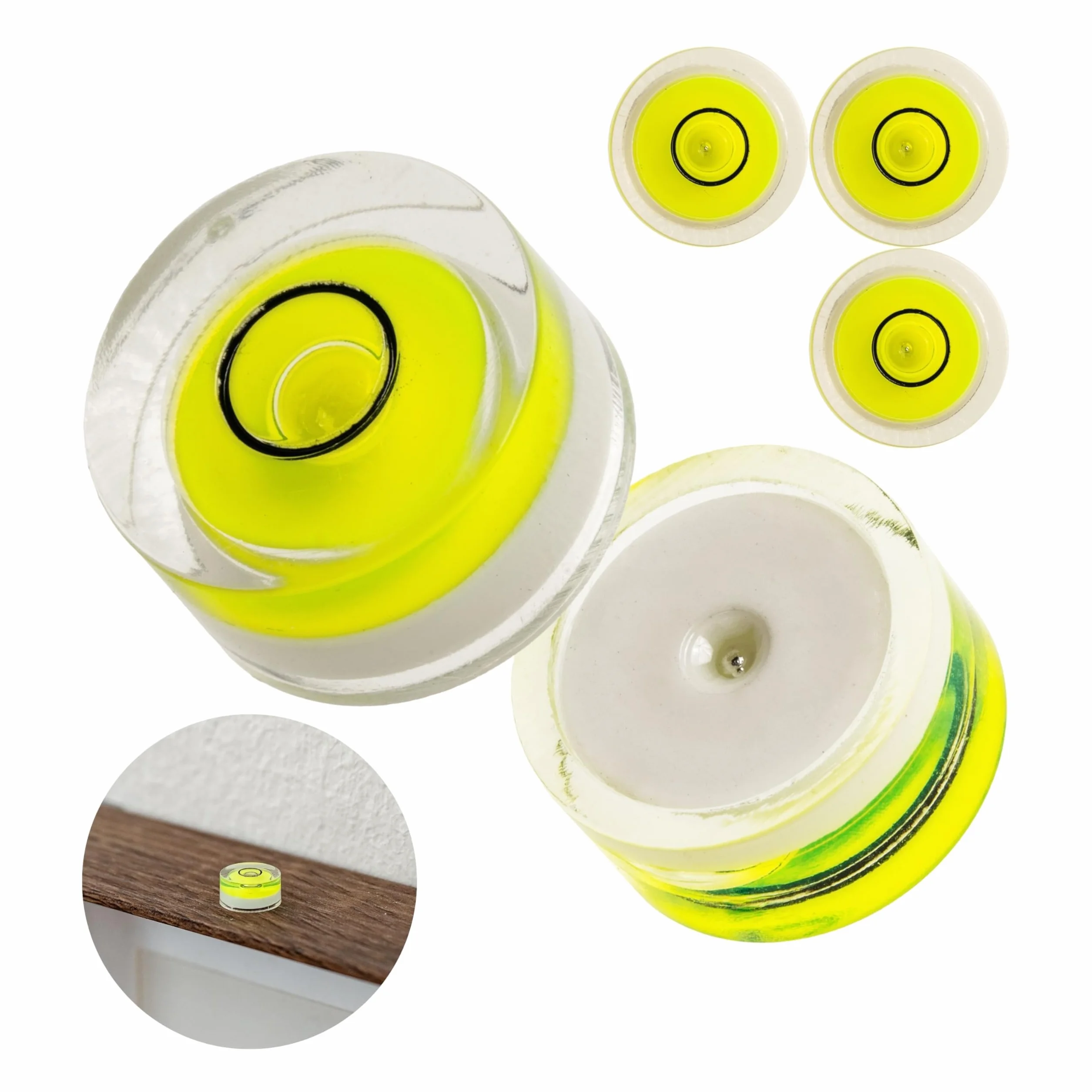 Zestaw okrągłych ważek, 5 sztuk, średnica 13,8 mm, poziomica bez napisu, poziomica bez napisu, poziomica do poziomowania okręgów, libelka do puszek do przyczep kempingowych, aparatów, majsterkowiczów,