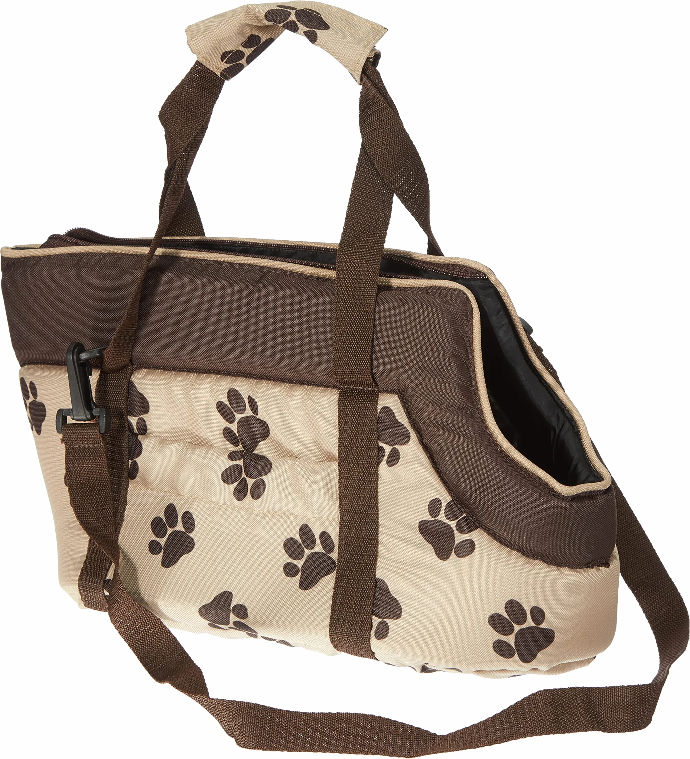 Hobbydog TORBWL4 torba dla psa torba na zakupy torba kota rozmiar 22 x 20 x 36 cm, beżowa z łapkami