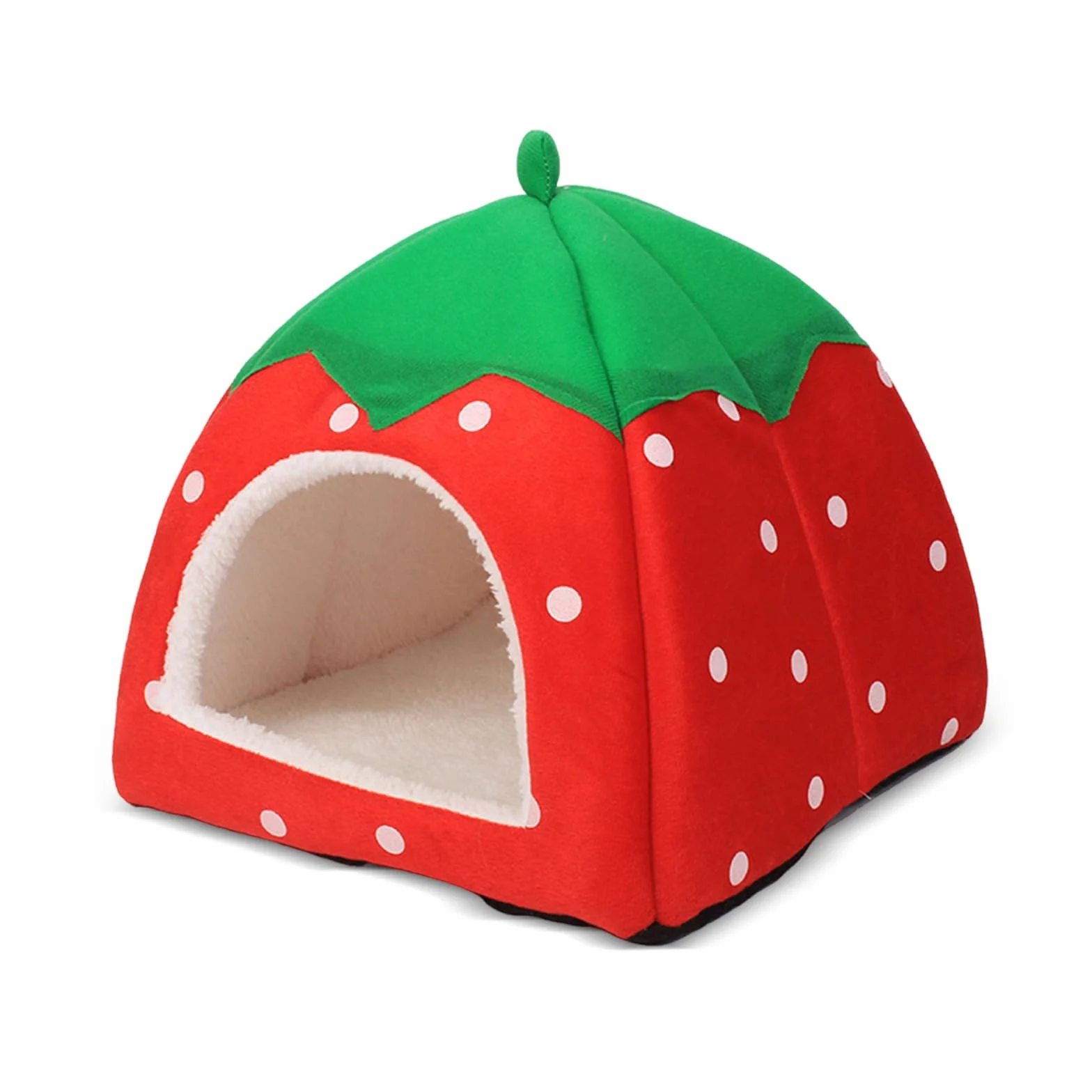 Domek dla świnki morskiej, przytulna jaskinia z wyjmowaną matą, łóżko dla świnki morskiej, szczurów, akcesoria dla królików miniaturowych, chomików, chomików, wiewiórek (24 x 24 cm, czerwony)