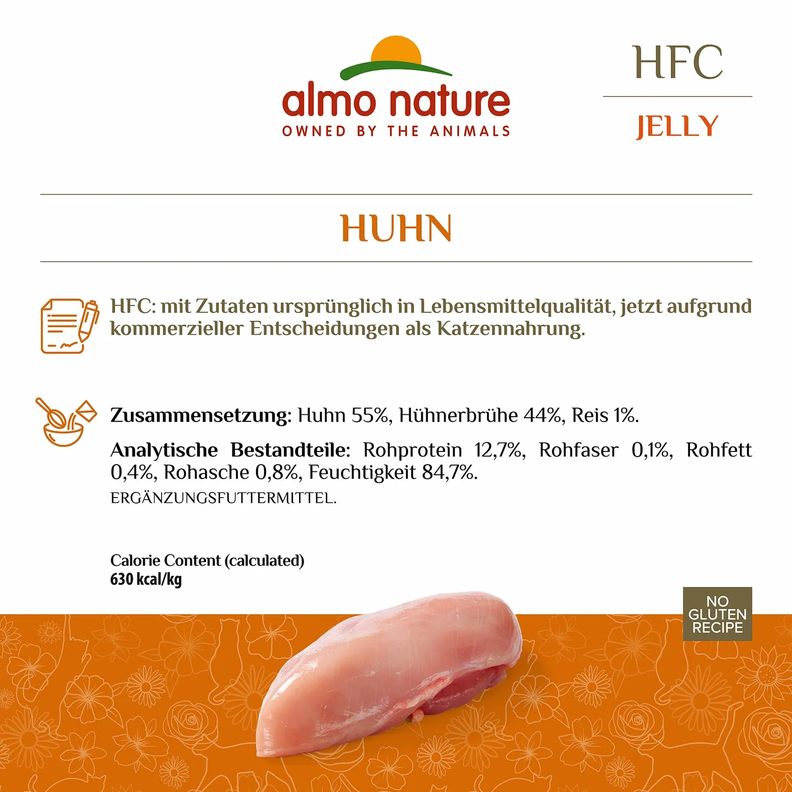 almo nature HFC Jelly mokra karma dla dorosłych kotów, kurczak (24 puszki po 70 g)