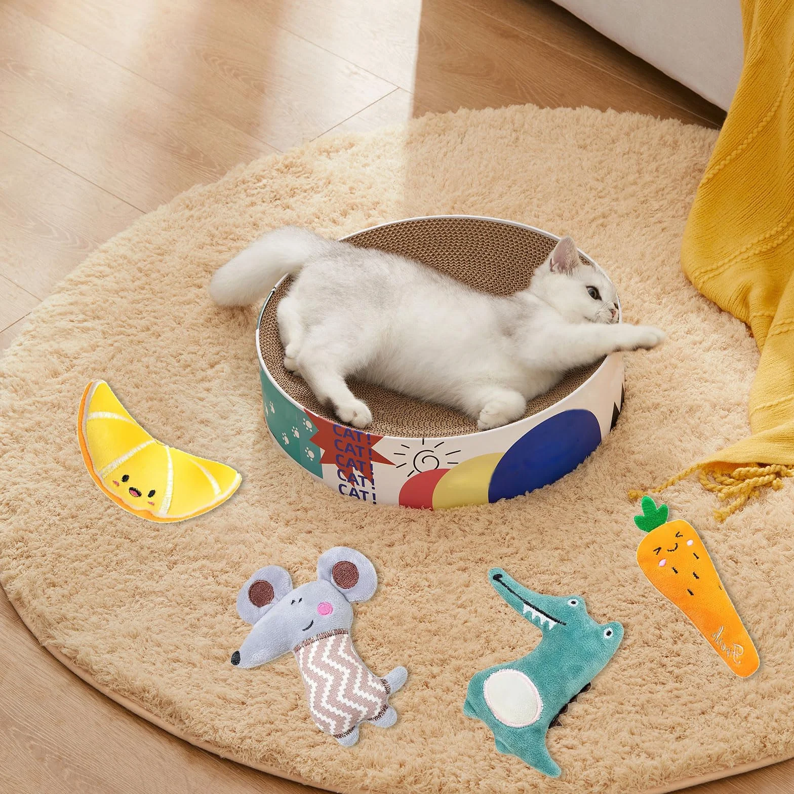 Moguri 4 szt. zabawki z kocimiętką, zabawka dla kota z kocimiętką, zabawka dla kota do samodzielnej zabawy Catnip Toy Cat Toys, poduszka z kocimiętką pluszowa zabawka dla kotów