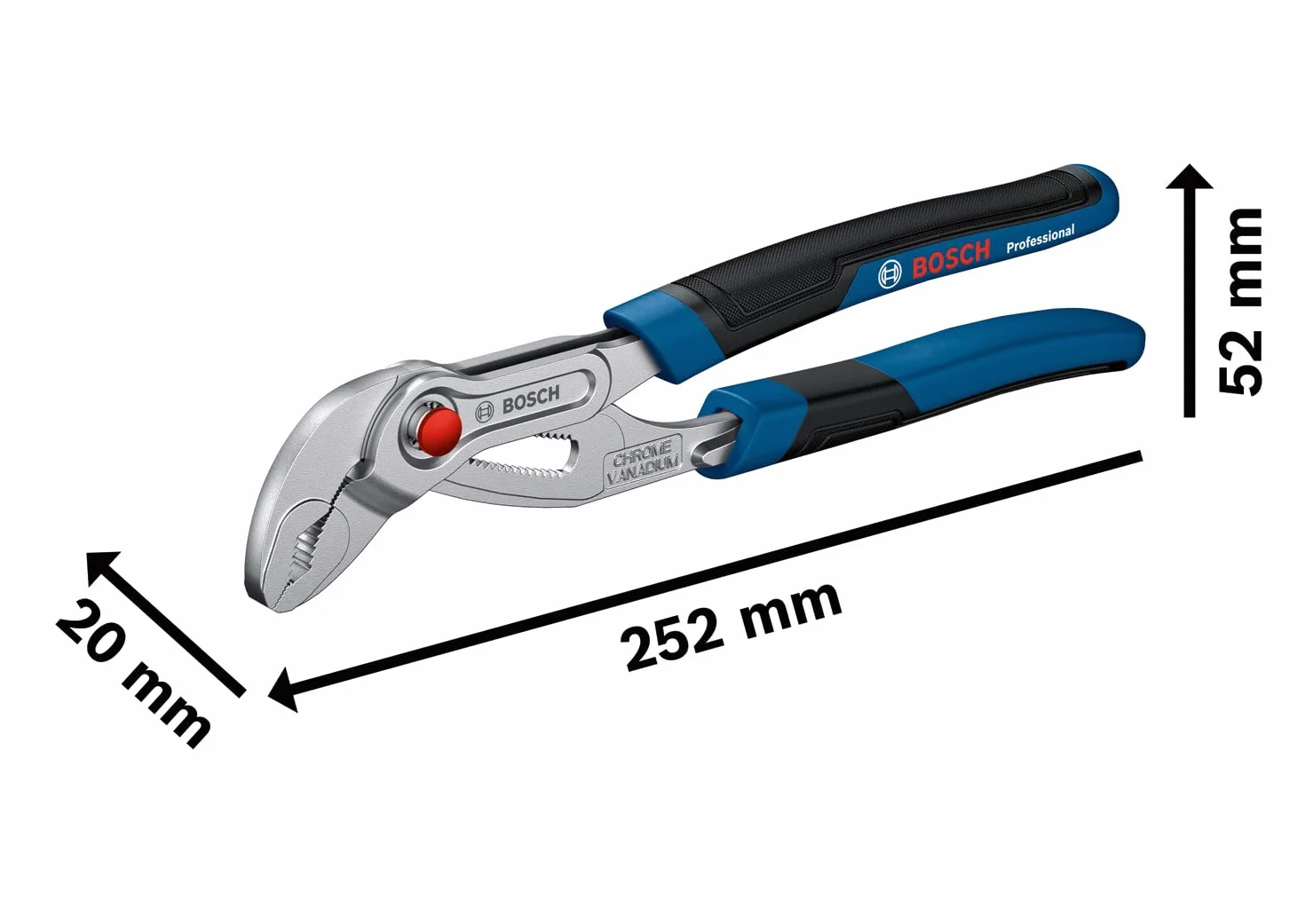 Bosch Professional klucz nastawny 250 mm Softgrip 2K stal chromowo-wanadowa