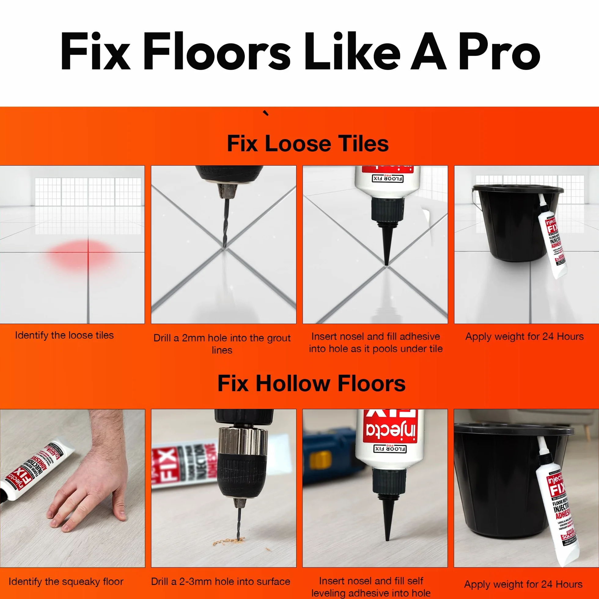 Easy Squeeze Elastyczny mocny klej do naprawy podłóg płytek drewna LVT laminatu