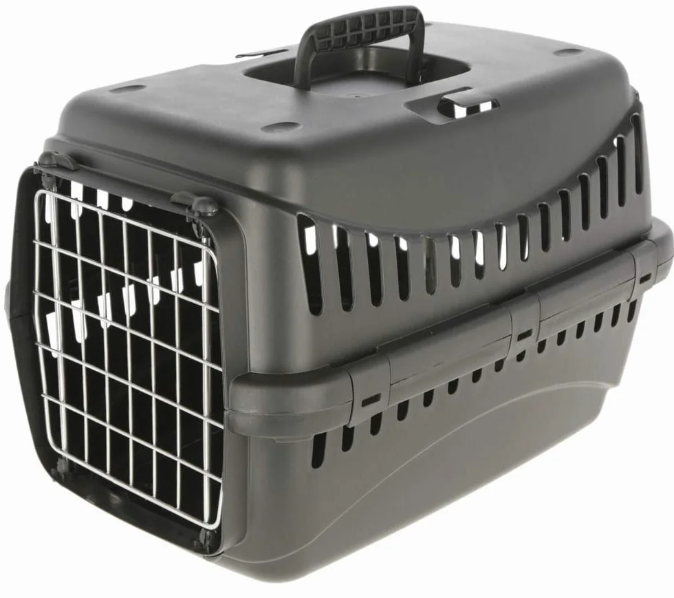 Kerbl 81332 Expedion Eco skrzynia transportowa drzwi metalowe 45 x 30 x 30 cm, czarna, 1 kg