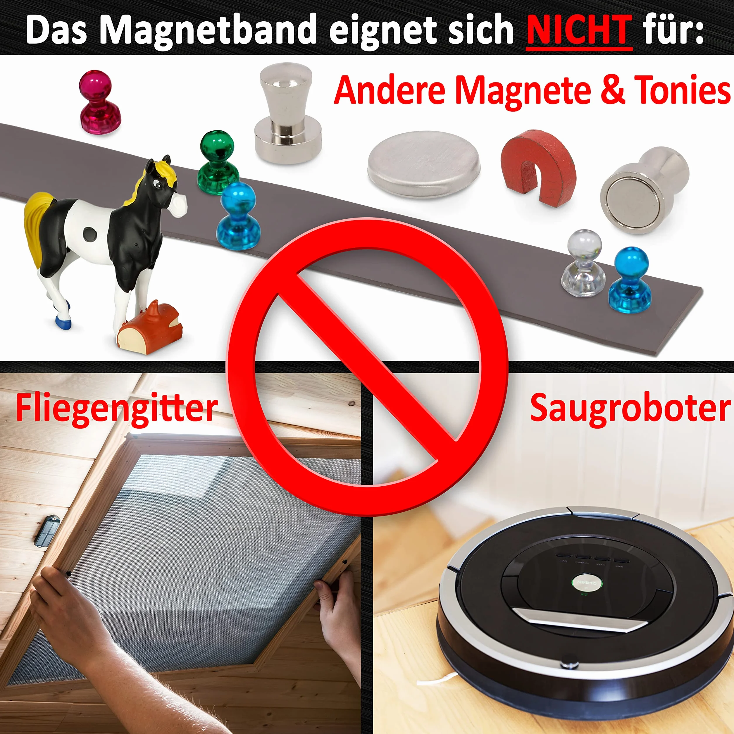 REORDA® Samoprzylepna taśma magnetyczna w dozowniku – paski magnetyczne – taśma magnetyczna doskonale nadaje się do kartek pocztowych, zdjęć i białych tablic (6 metrów)
