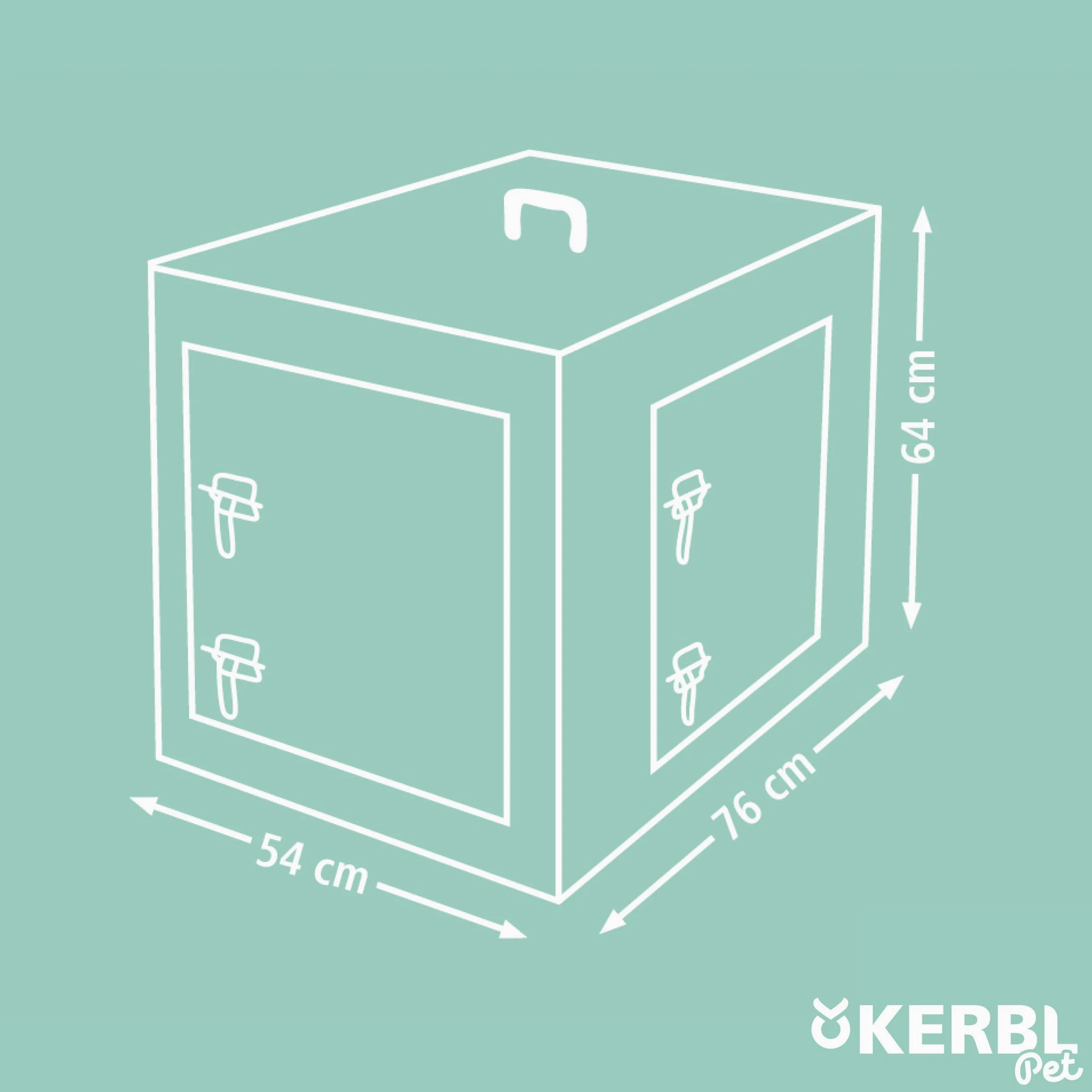 Kerbl Klatka transportowa dla psa 76 x 54 x 64 cm czarna 2 drzwi