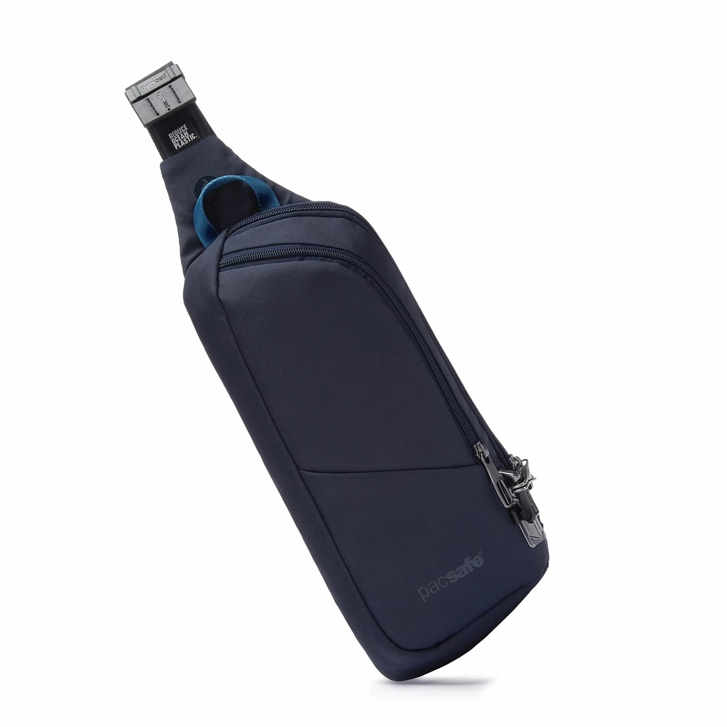 Pacsafe Unisex-Adult Vibe 150 2,2 litra antykradzieżowa torba crossbody, zamykane zamki błyskawiczne, bezpieczny bagaż RFID, torba kurierska, ocean, jeden rozmiar, Ocean, Rozmiar Uniwersalny