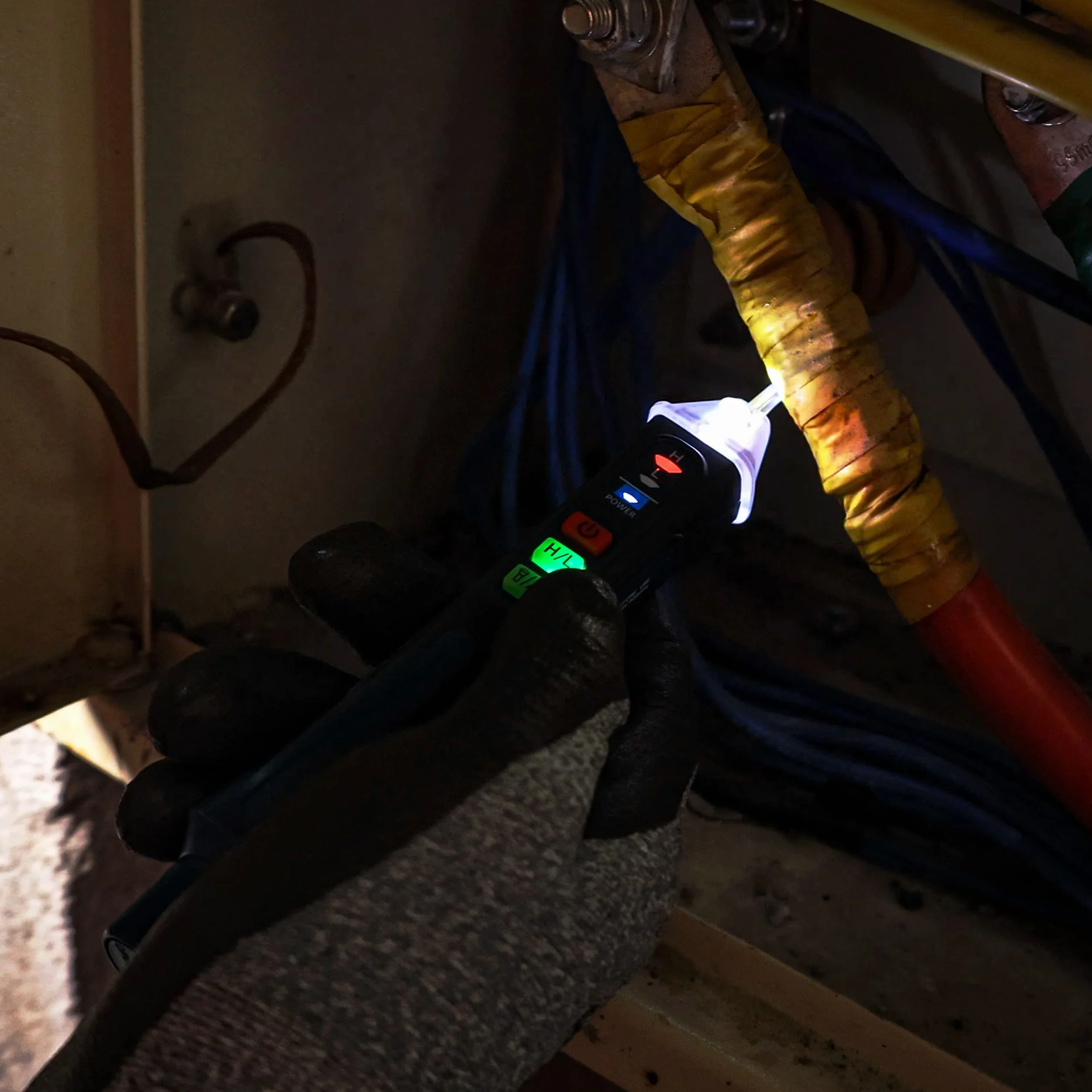 Bezkontaktowy Tester Napięcia AC NCV 12/48-1000V Profesjonalny Tester Elektryczny z Alarmem LED i Dźwiękowym
