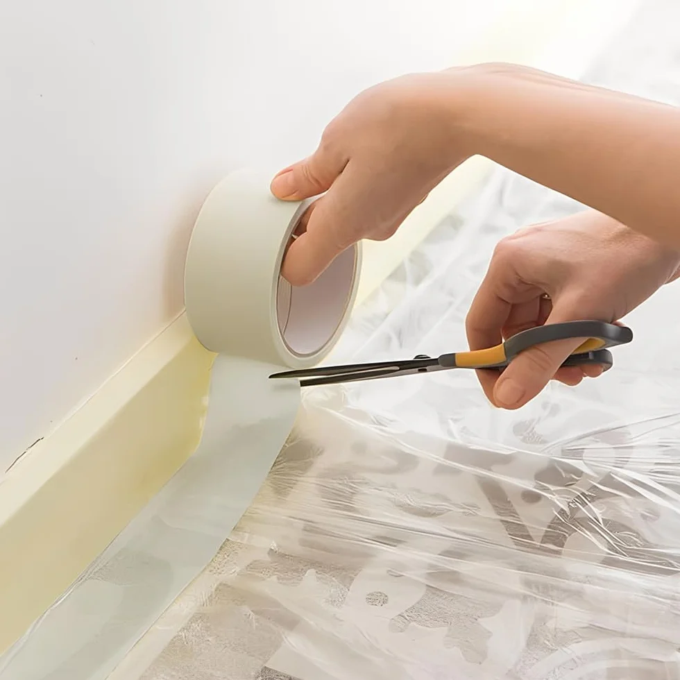 Taśma maskująca 50 mm x 20 m, szeroka taśma malarska dla artystów, do farby w sprayu, taśma do oprawy książek i napraw, biała taśma klejąca, taśma maskująca do wielu powierzchni do prac malarskich, do