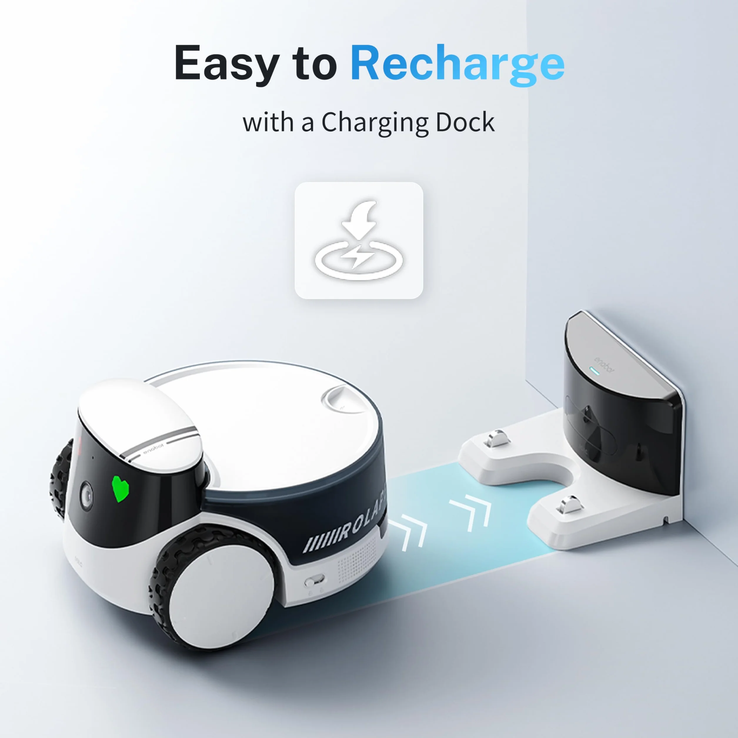 Enabot EBO ROLA PetPal robot z kamerą 2,5K WiFi QHD, noktowizor, 2-drożny dźwięk, zdalne sterowanie aplikacją dla kota/psa