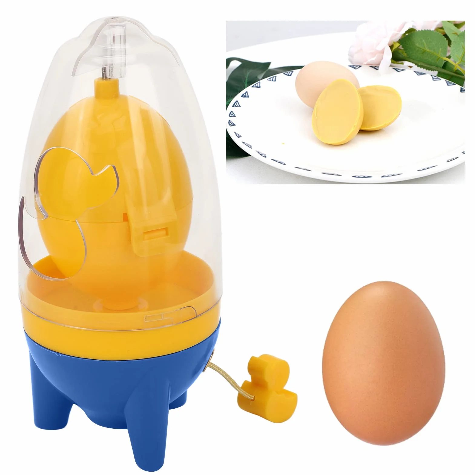 Przędzarka do Jajek, Ręczny Mikser do Wirowania Białek i Żółtków Przenośny Golden Egg Maker Niebieski