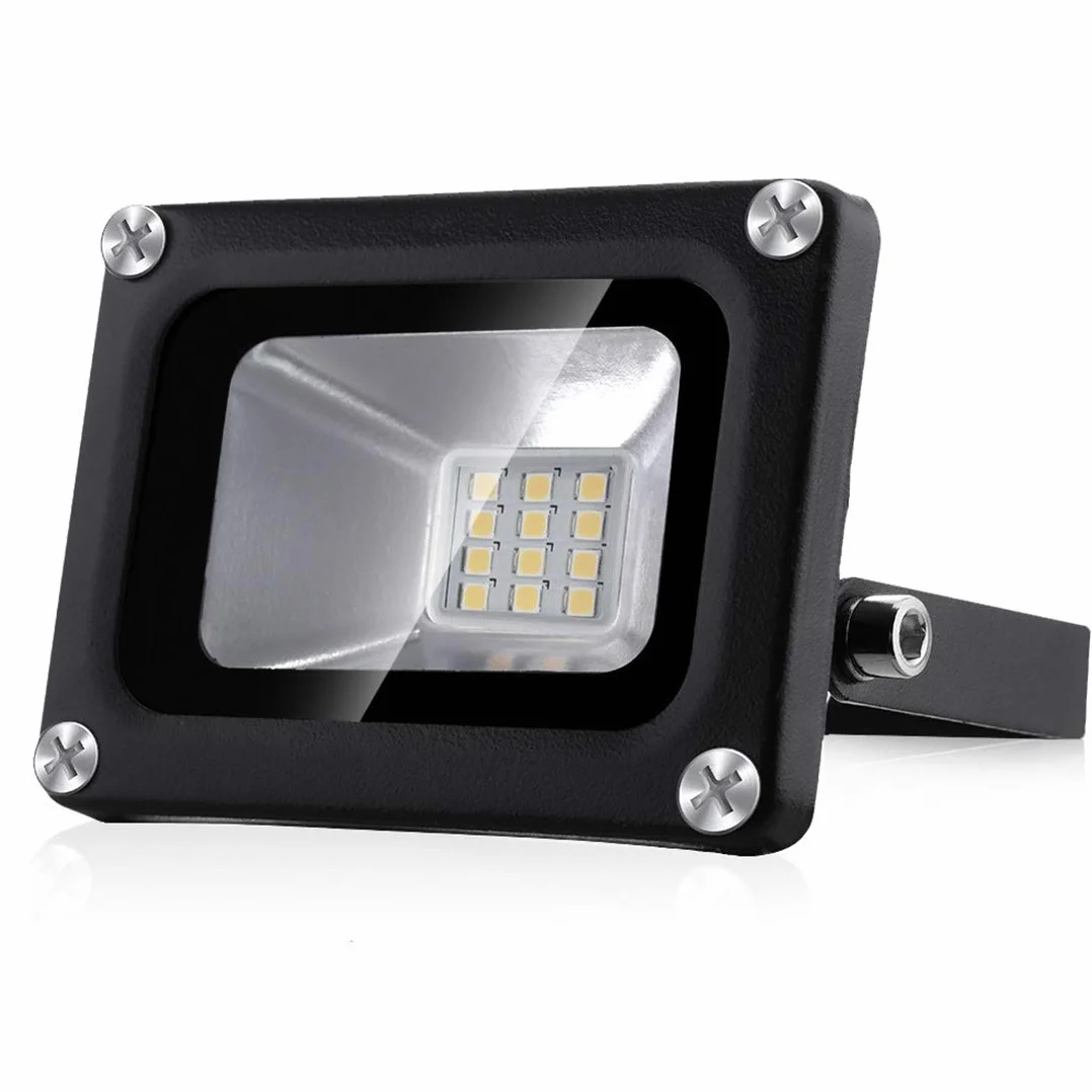 Reflektor LED 10 W 12 V wodoodporny IP65 zewnętrzna lampa bezpieczeństwa 1000 lm 3000 K ciepłe światło zewnętrzne reflektor kinkiet do ogrodu podwórka garażu na dachu plac zabaw