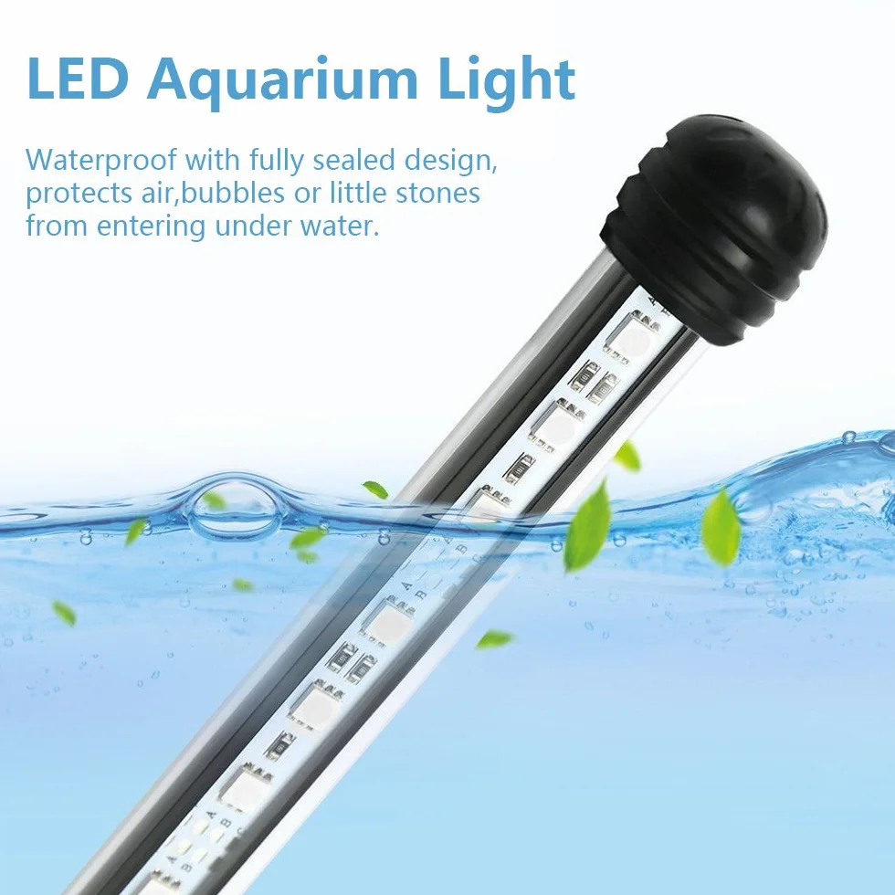 SolarNovo 18 – 112 cm LED oświetlenie do akwarium, oświetlenie podwodne, osłona, wodoszczelna, wtyczka UE do zbiorników na ryby, pilot zdalnego sterowania, zmiana kolorów RGB (1,8 x 62 cm, RGB)