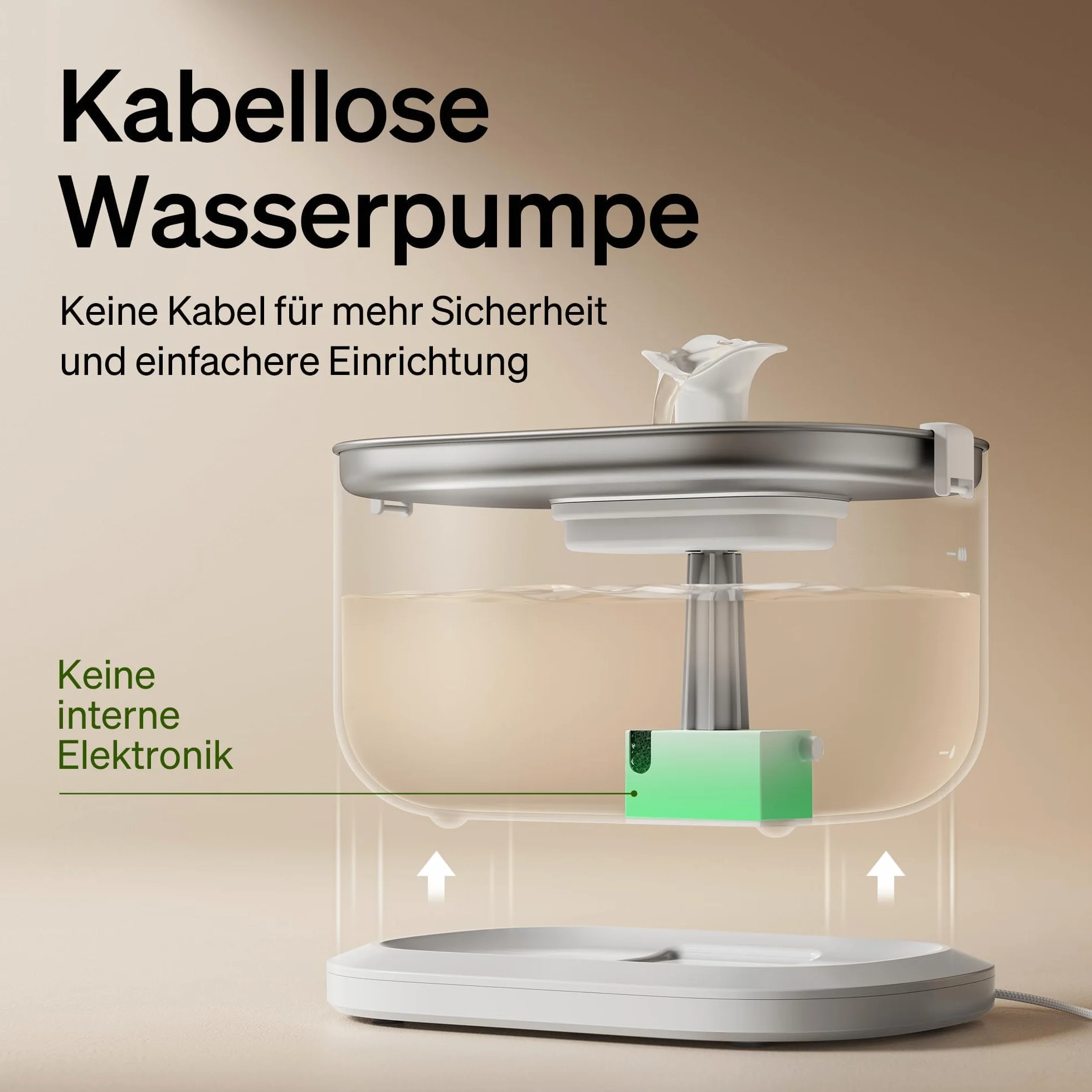 PETLIBRO Fontanna dla kota ze stali nierdzewnej, bezprzewodowa pompka, 23 dB, cicha, 2,5 l