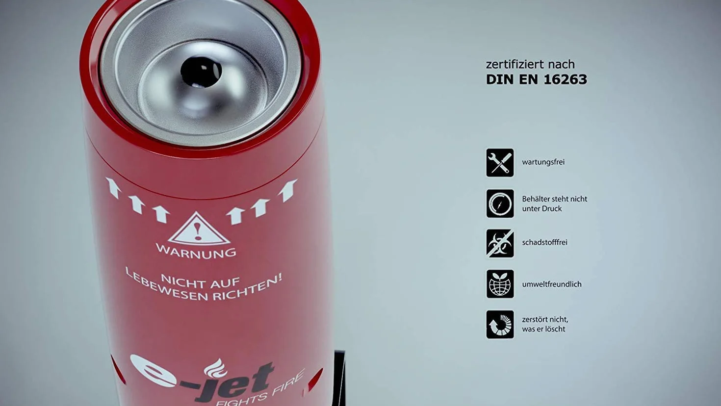 e-jet Gaśnica aerozolowa mini z uchwytem ściennym do kuchni i samochodu
