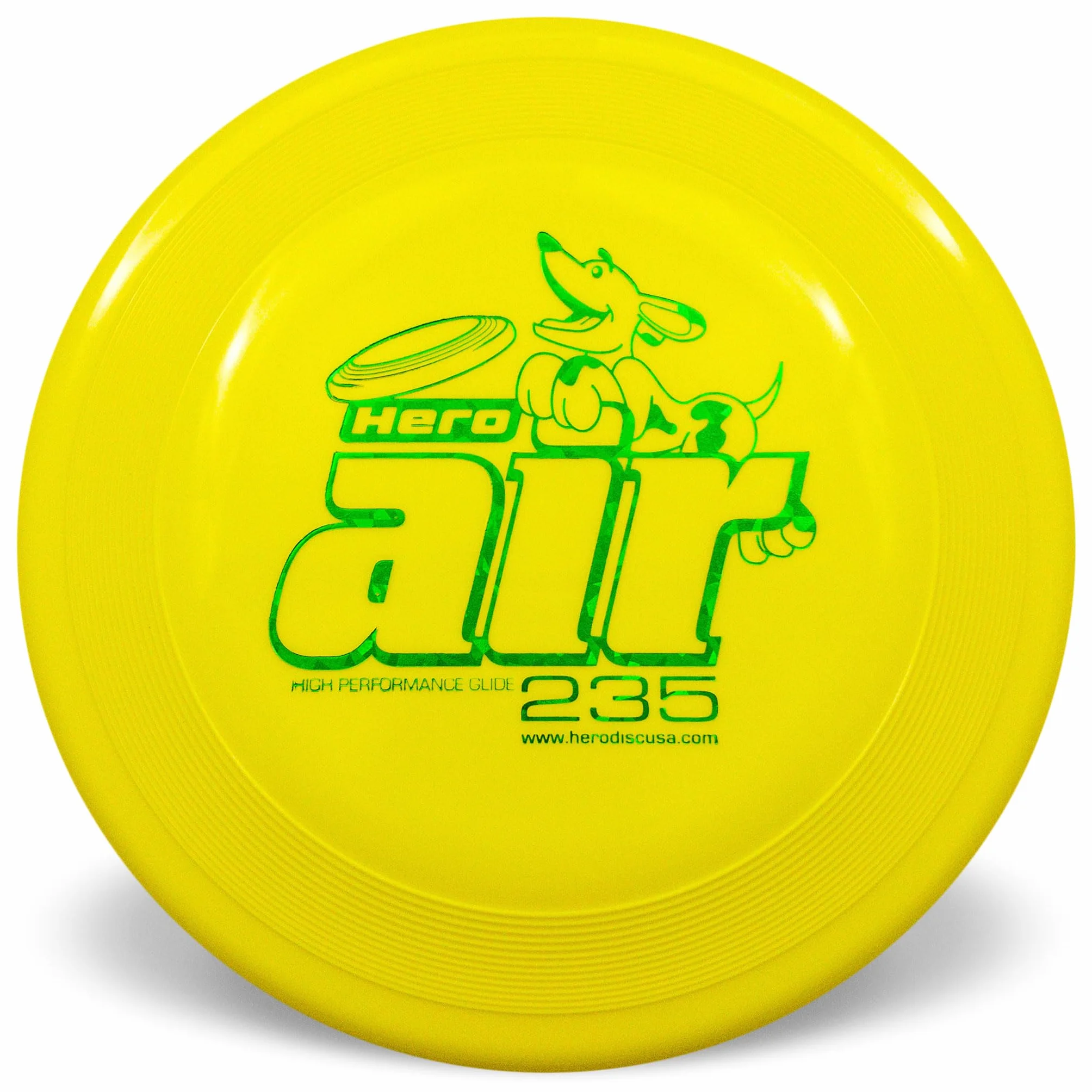 Hero Disc USA Hero Air 235 Frisbee dla psa, zabawka dla psów i zwierząt domowych, lekki dysk latający dla psa (żółty)