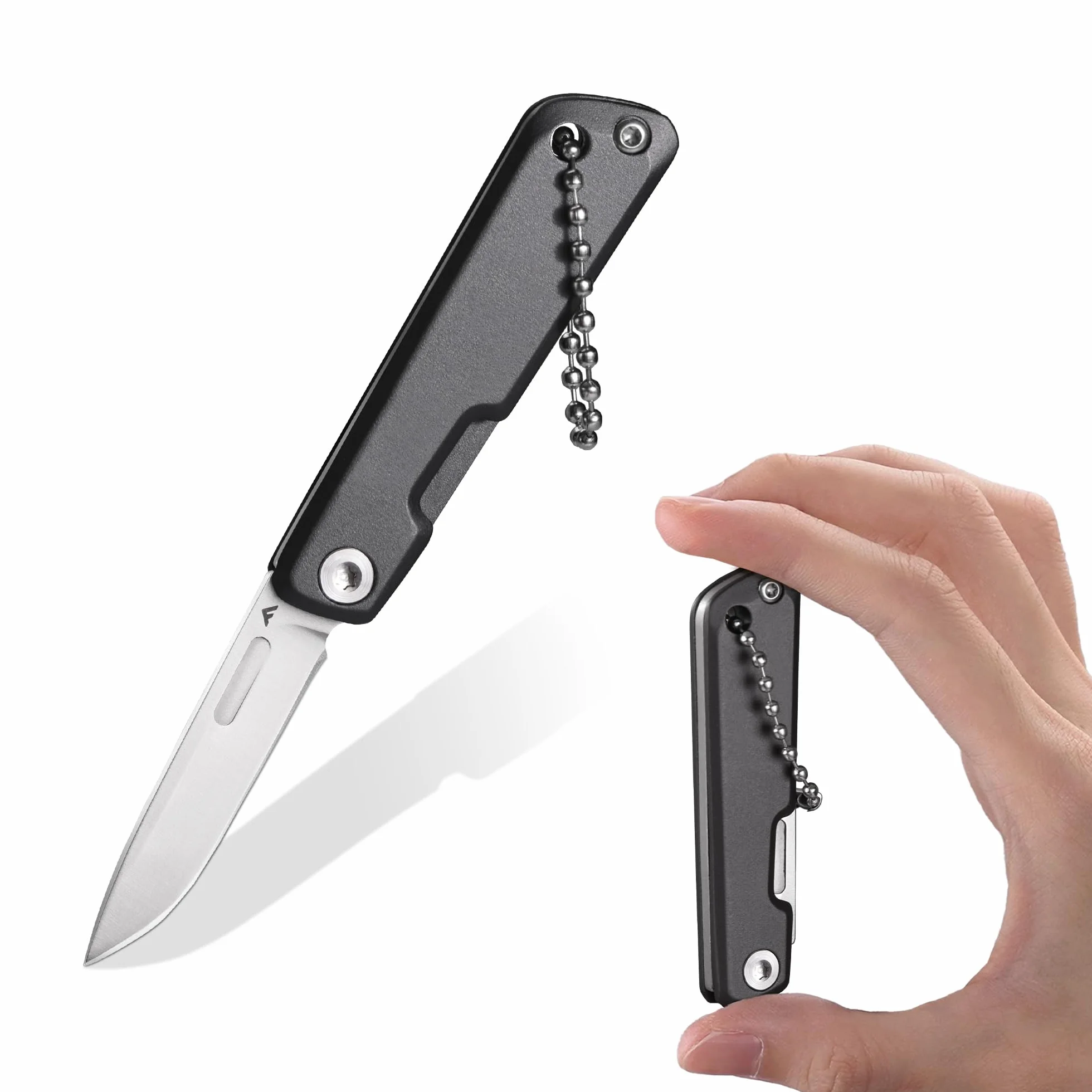 FLISSA Mini scyzoryk składany nóż EDC 14C28N stal aluminiowy uchwyt