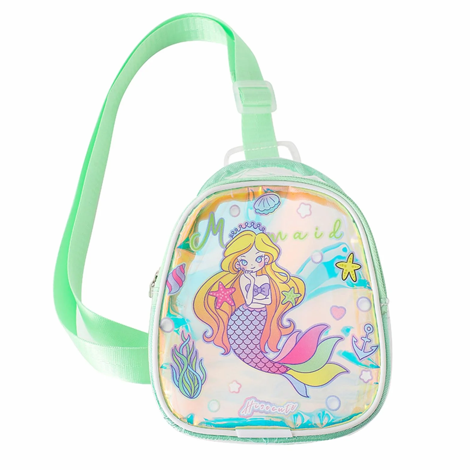 LEBKFT 1 szt. Jednorożec syrenka torba na ramię PVC przezroczysta torba crossbody mini portfel torba podróżna plaża podróż zamek błyskawiczny przezroczysta torebka do przechowywania telefonu