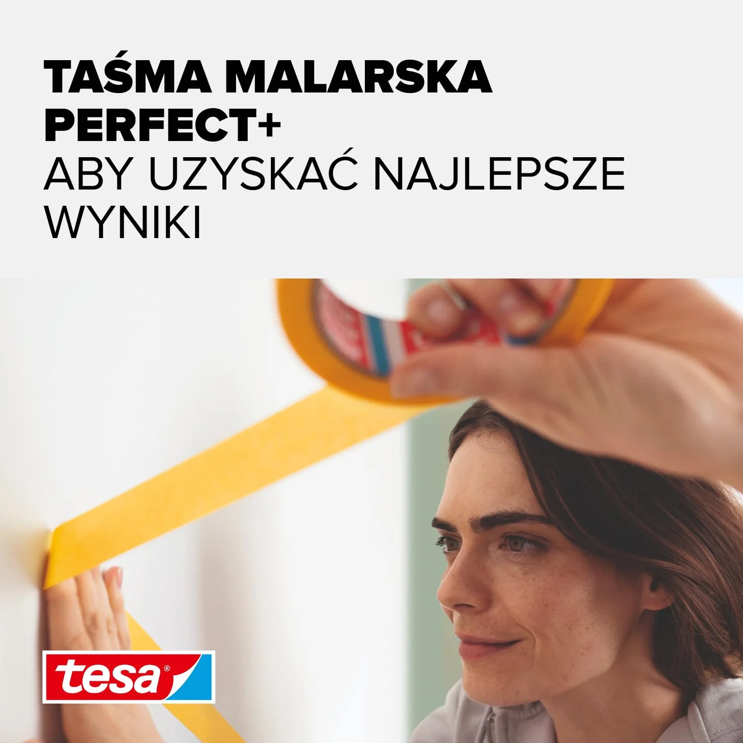 tesa Perfect+ - malarska taśma maskująca z cienkiego papieru Washi do precyzyjnego maskowania podczas malowania - do stosowania wewnątrz pomieszczeń - 50m x 19mm