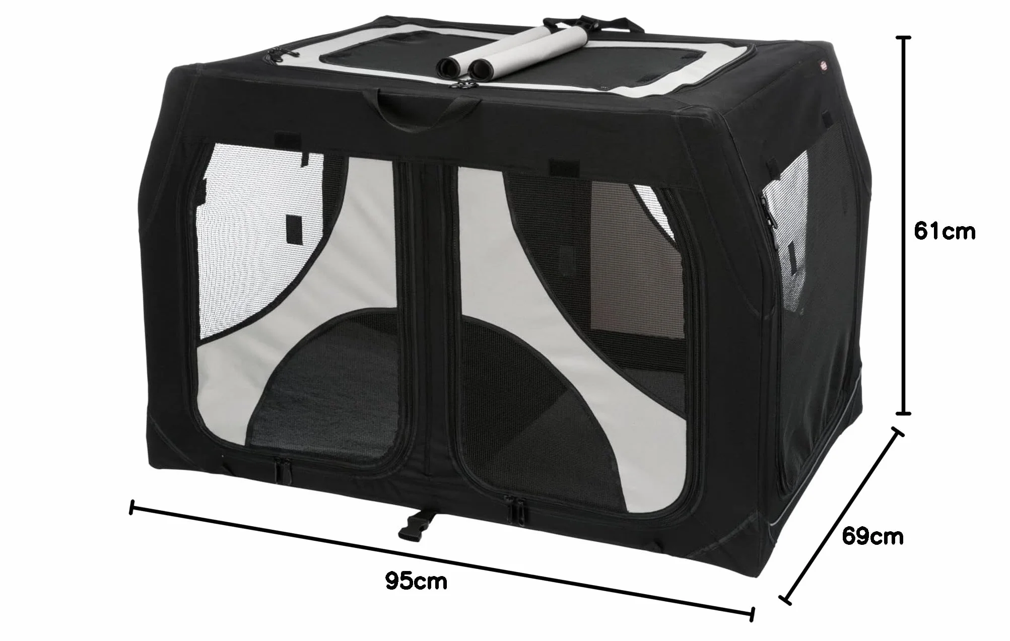Trixie Vario Double Tour skrzynka transportowa, 95 x 69 x 61 cm, 57 cm, czarna/szara