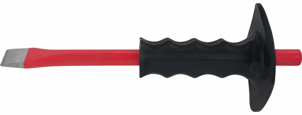 KS Tools 156.0535 dłuto płaskie z uchwytem ochronnym, 8-kątne, 250 mm