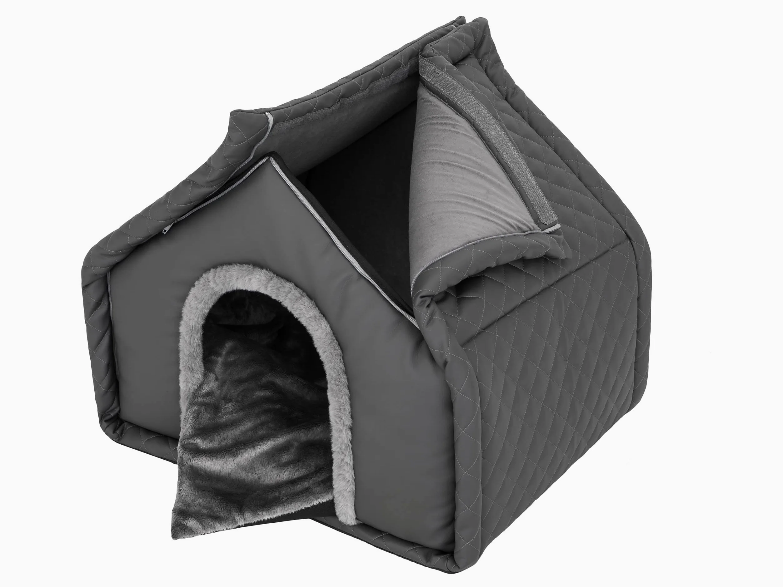 PillowPrim Domek dla psa 60 x 50 cm grafitowy