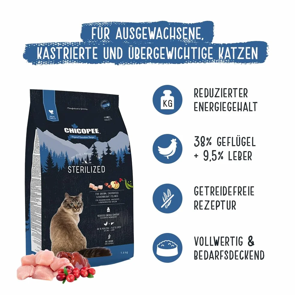 Bosch Chicopee HNL Sterilized sucha karma dla kotów 8 kg kanadyjska receptura Made in Germany