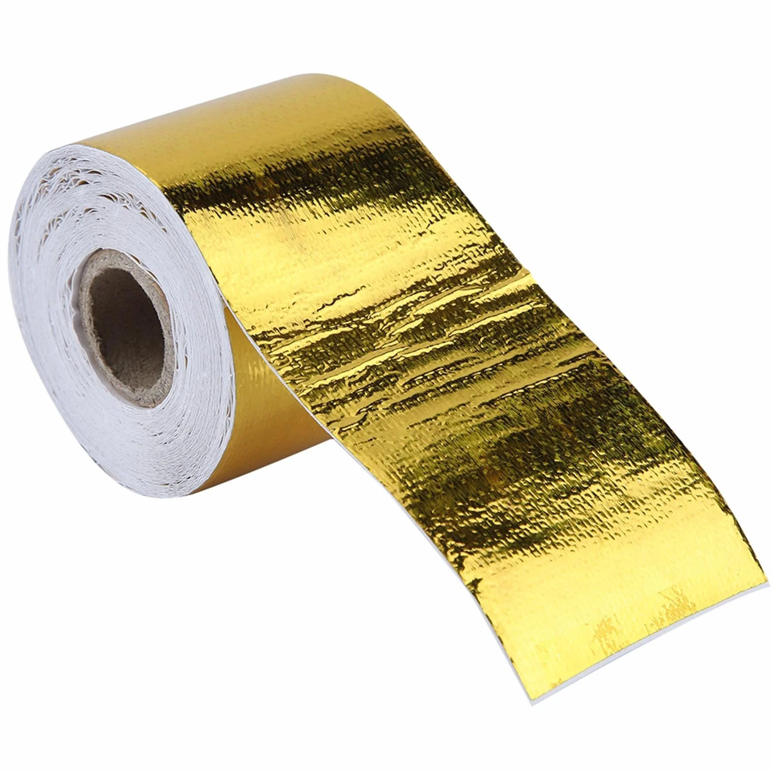Taśma klejąca Aramox, 1 rolka złotej folii aluminiowej do samochodów, taśma odblaskowa do osłony termicznej (10 m x 5 cm)
