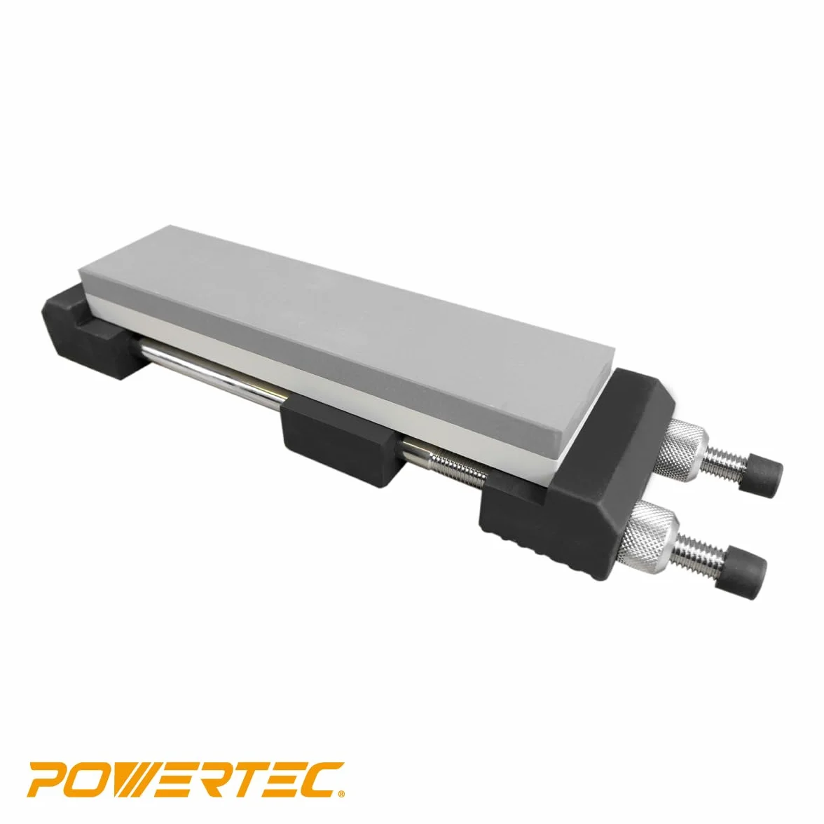 POWERTEC Uchwyt na kamień do ostrzenia, regulowany uchwyt do ostrzenia noży 5-1/5.1 cm do 23 cm, antypoślizgowa gumowa podstawa do osełki, mokrego kamienia, kamieni diamentowych, kamieni wodnych,