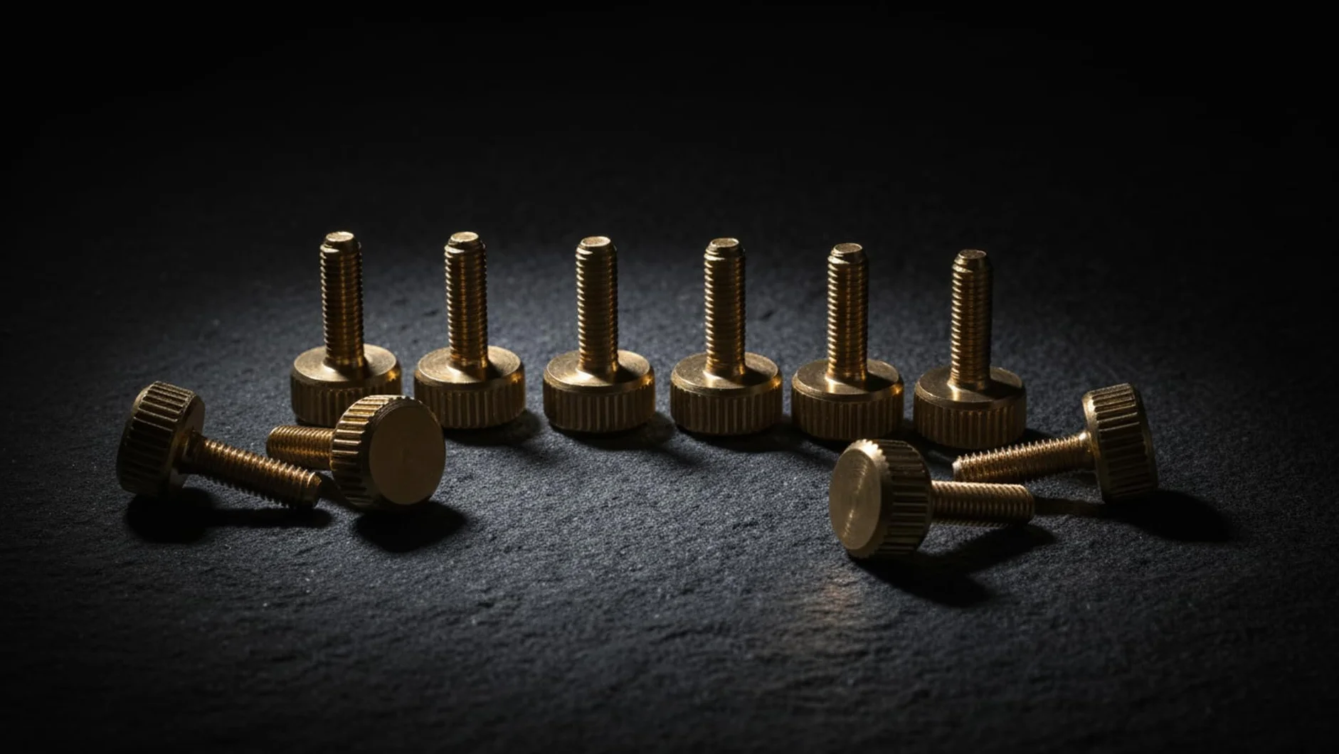 PrecisionGeek - Śruby Radełkowane Płaskie M6 x 10mm, Mosiądz (zestaw 10 sztuk)