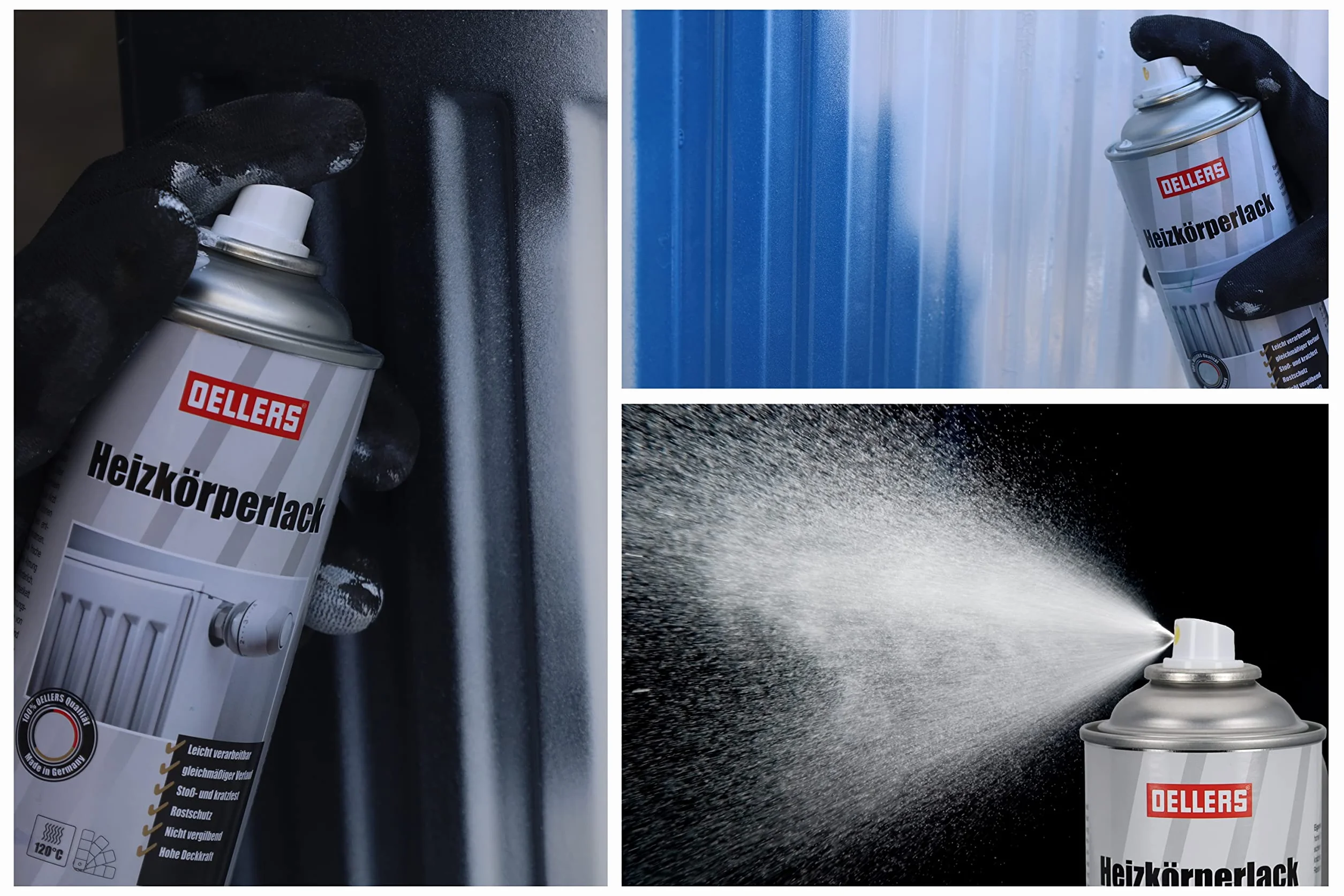 OELLERS Lakier do grzejników w sprayu 400 ml RAL 9010 Czysty biały odporny na temperaturę zarysowania ścieranie