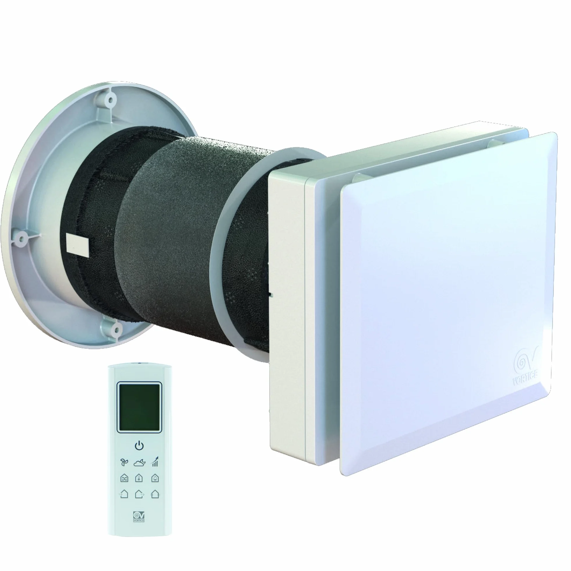 VORTICE HRW40 Mono Evo HCS Ø 160 mm - Odzyskiwarka ciepła z pilotem zdalnego sterowania, sterowana wentylacja mechaniczna z wyciągiem powietrza, wymiennik powietrza dla wilgoci, instalacja