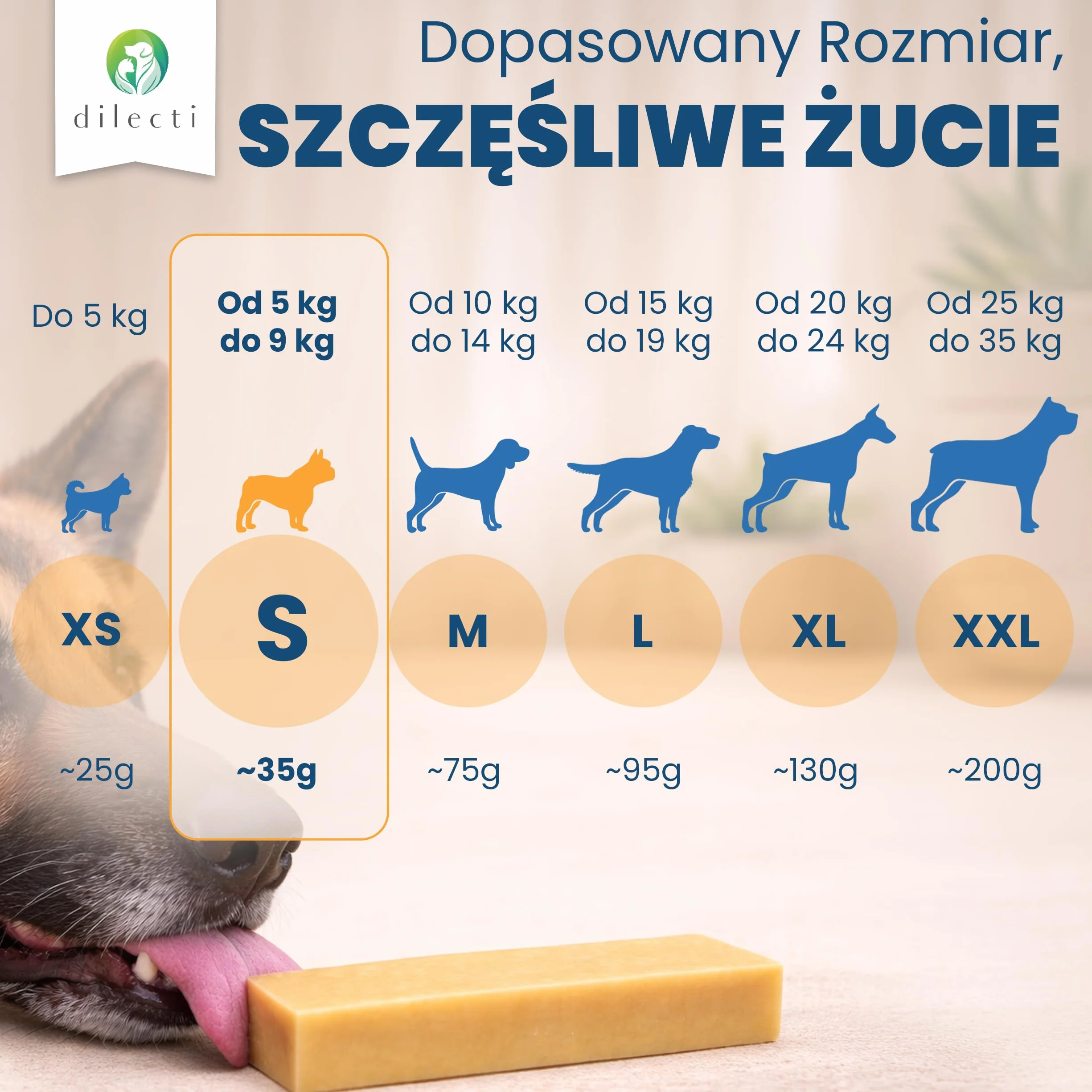 Naturalne Gryzaki dla Psów | Długotrwała Kość Serowa do Pielęgnacji Zębów | Bezzbożowe Przysmaki Dentystyczne dla Psów (Rozmiar S, zestaw 5 szt.)