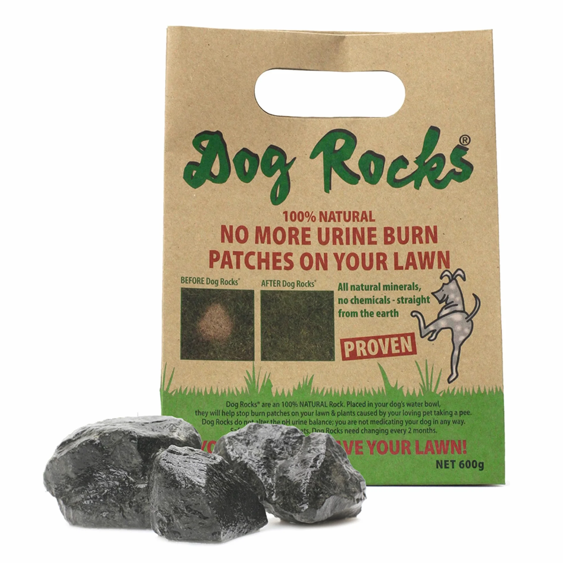 Dog Rocks Środek zapobiegający moczowi 600 g worek zbiorczy przezroczysty