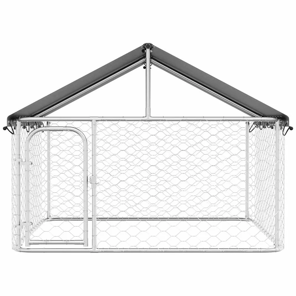 vidaXL Kojec dla psa z zadaszeniem, 200 x 200 x 150 cm, kojec dla psów, klatki dla psów, zagrody dla psów, klatka dla psa, zagroda dla psa