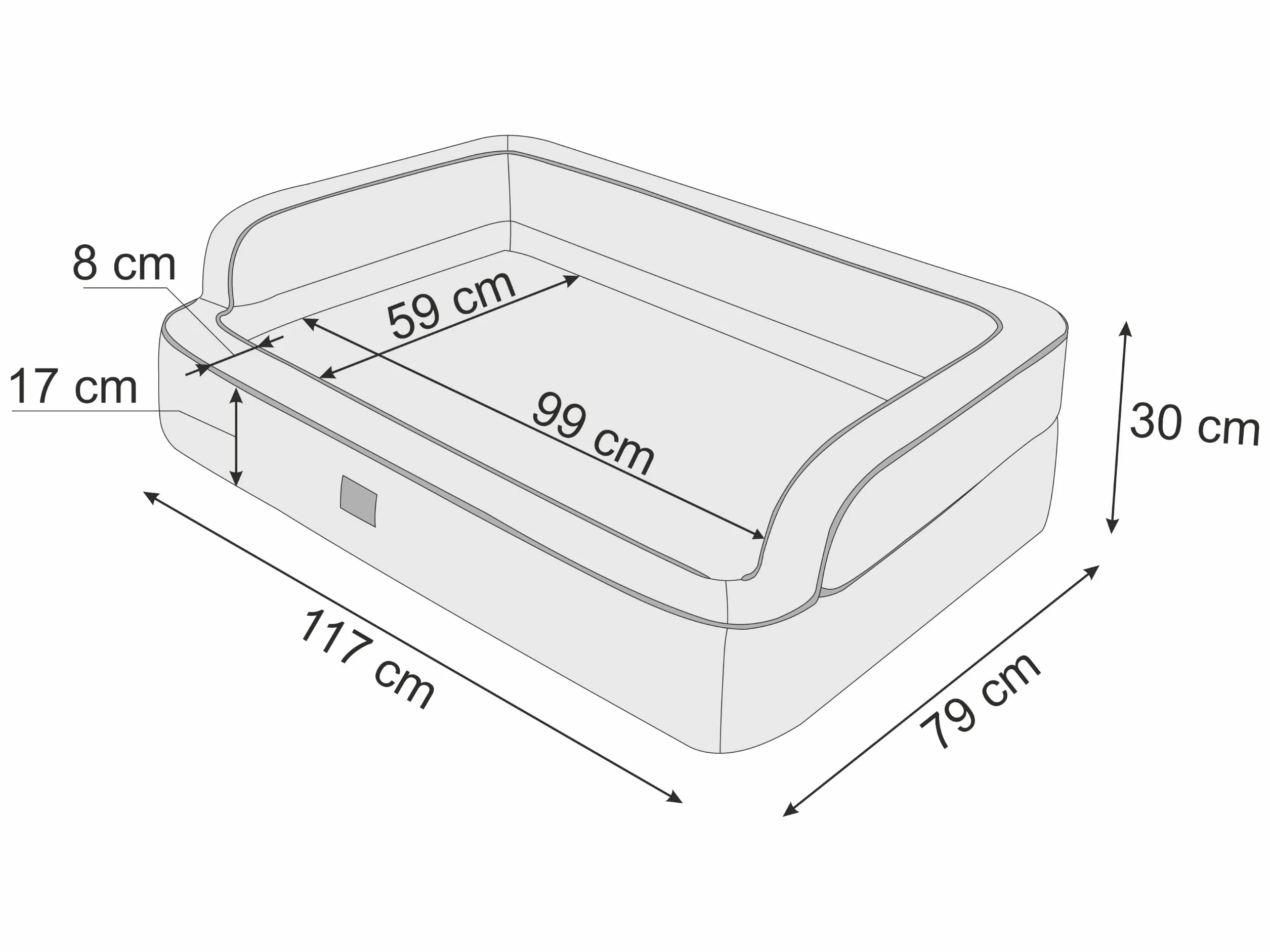 PillowPrim Legowisko dla Psa i Kota - Zdejmowana Poszewka, Poduszka, Miejsce do Spania, Sofa - Beżowe, XXL: 117 x 79 cm