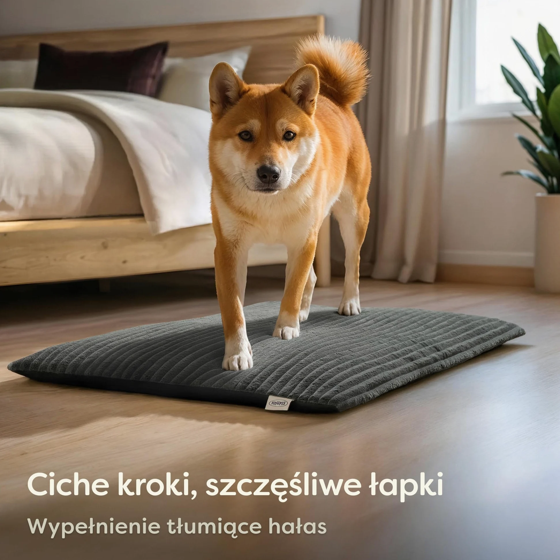Knupis Samonagrzewający Koc Dla Psów 90x60 cm Mata Antypoślizgowa Zdejmowany Pokrowiec Szary