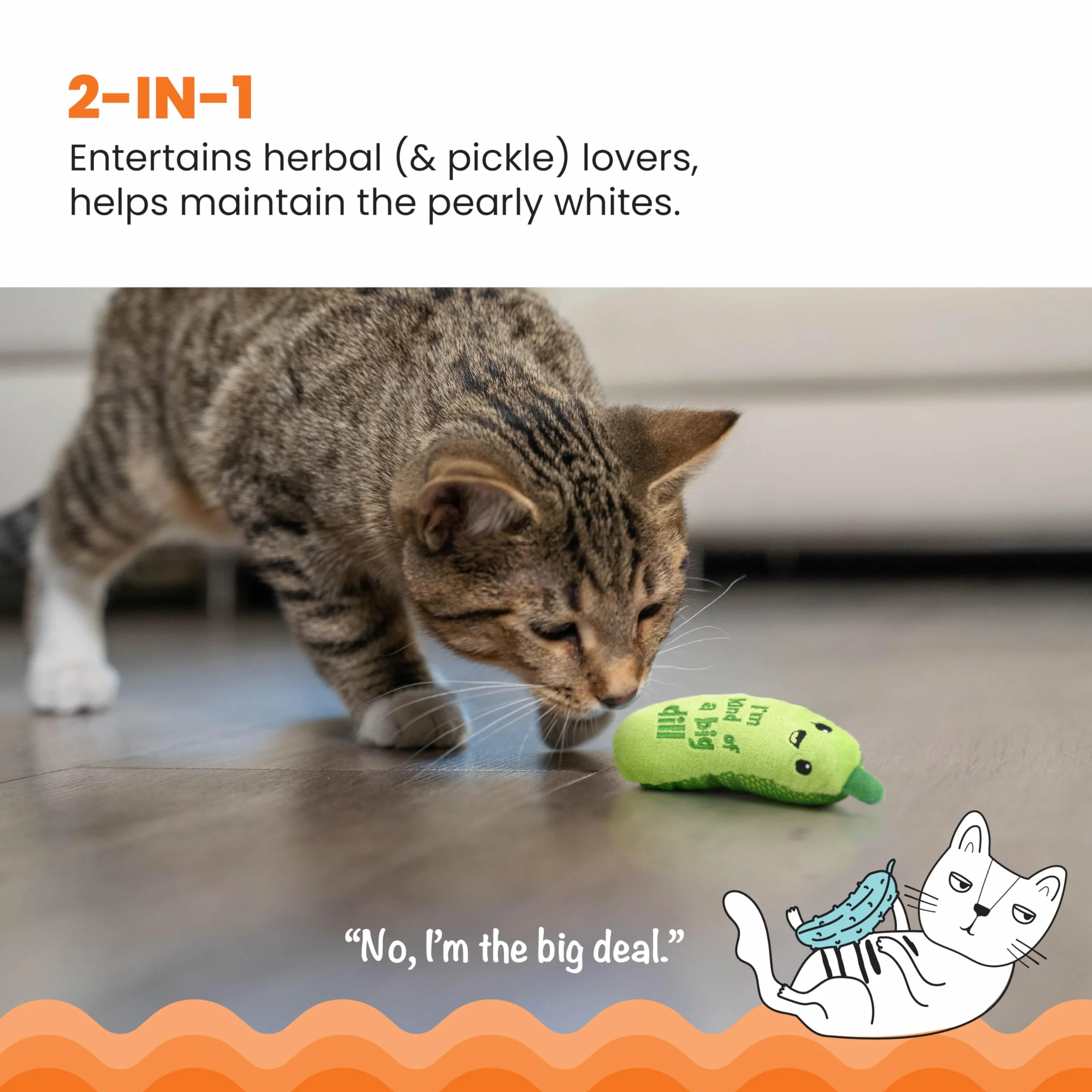 Petstages Crunchy Pickle Kicker Dental Catnip zabawka dla kota