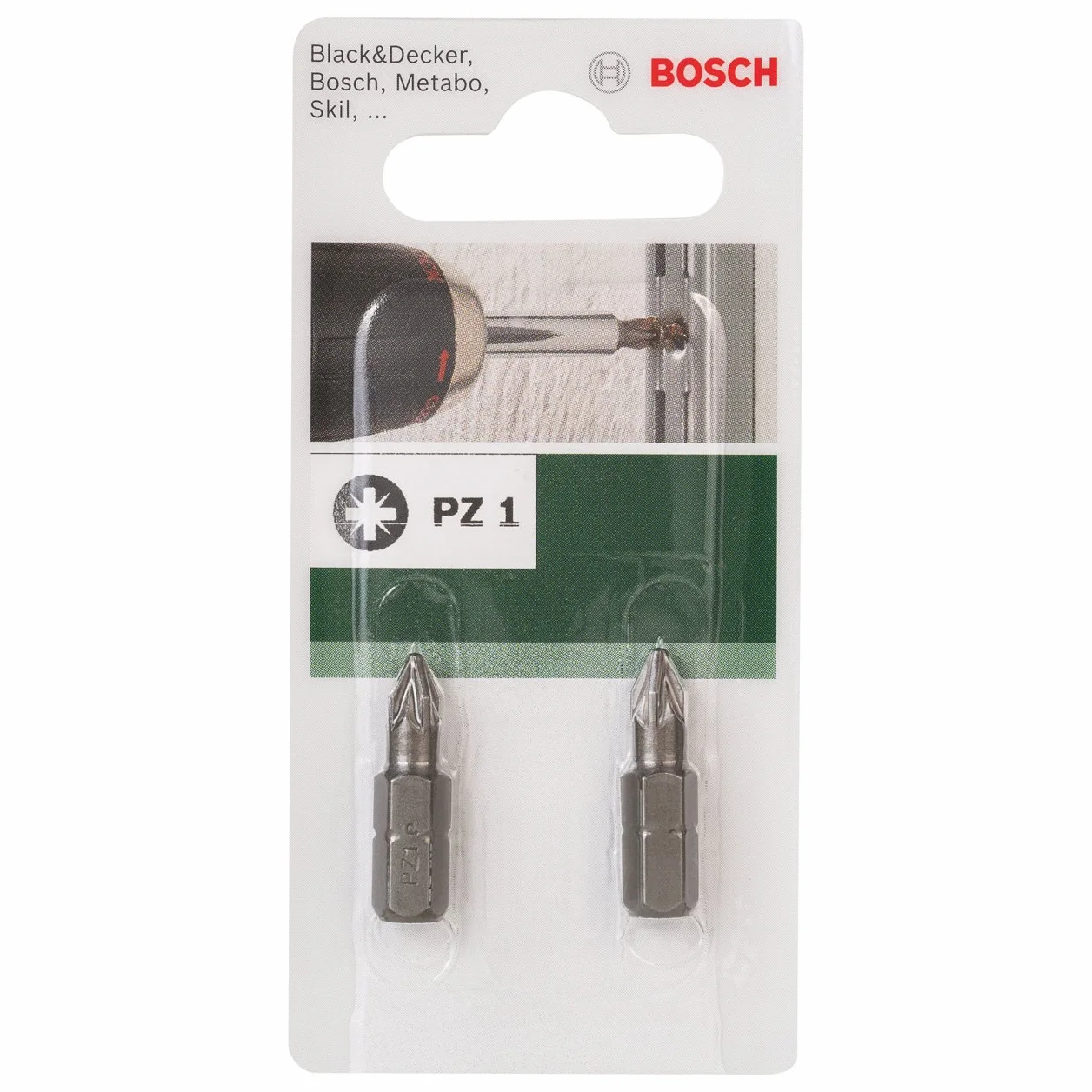 Bosch bit Pz1 25 mm 1/4 cala końcówka sześciokątna DIN 3126-C6.3