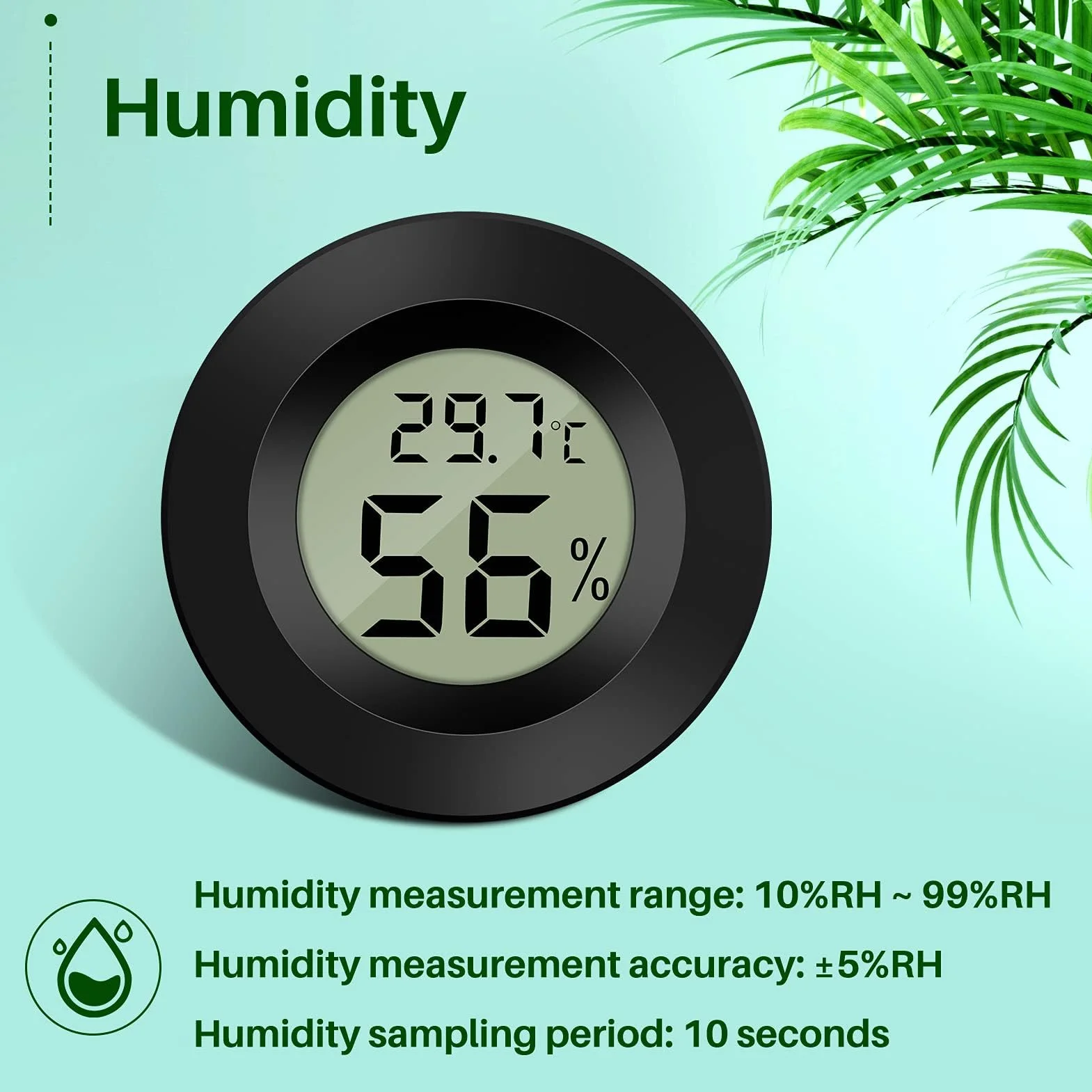 zalati Termometry dla gadów 2 szt. Wbudowany termometr higrometr 2 w 1 LCD do terrarium cyfrowy inkubator drobiu - 1 sztuka czarny i 1 szt. biały